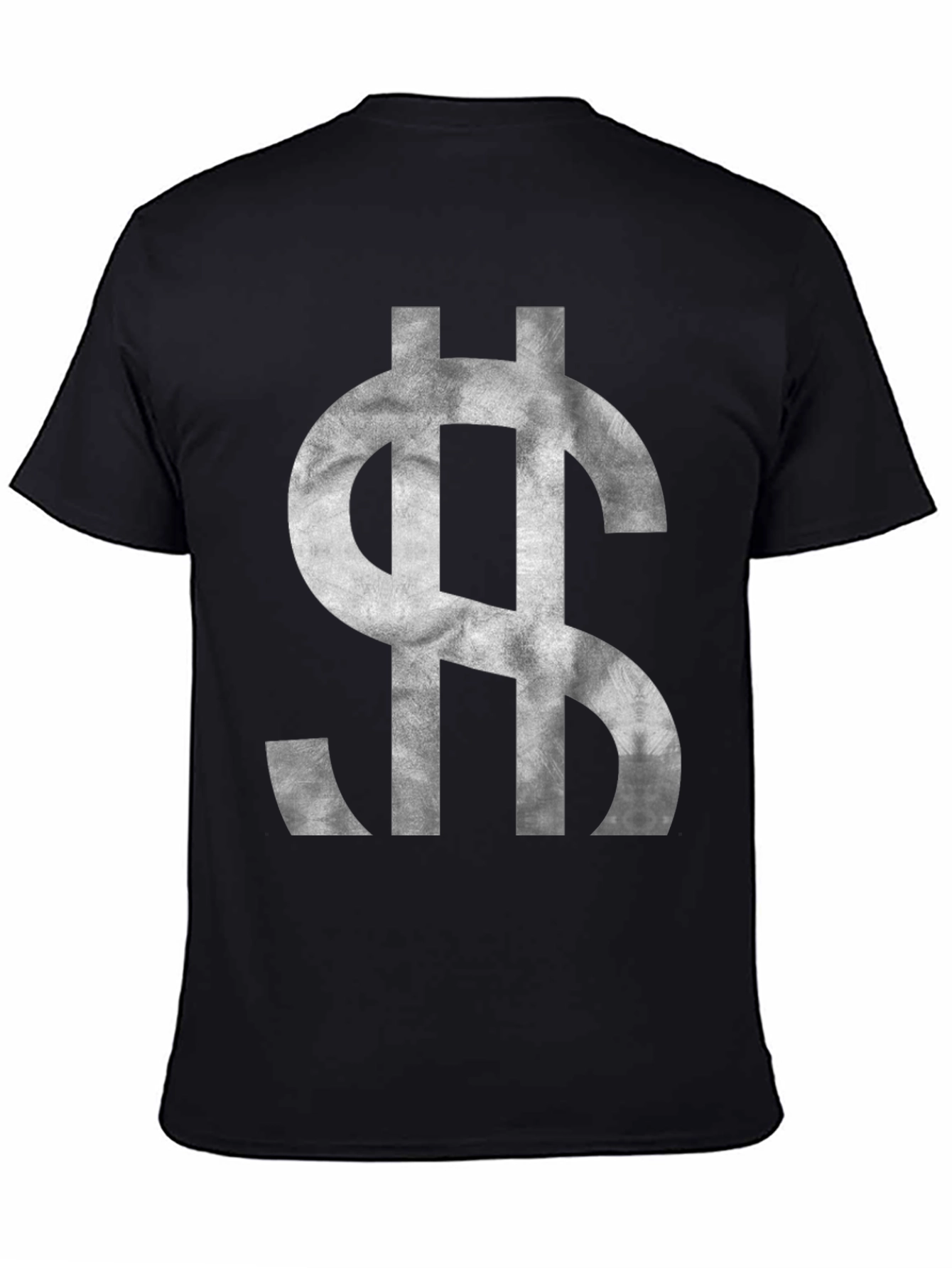 Dollar Sign Graphic Tee - Black Cotton T-Shirt
