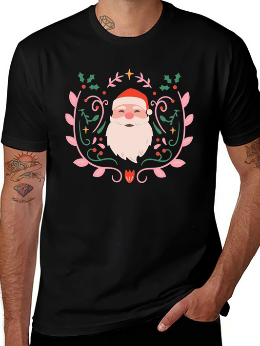 Festive Santa Claus Graphic Tee - Holiday Cheer