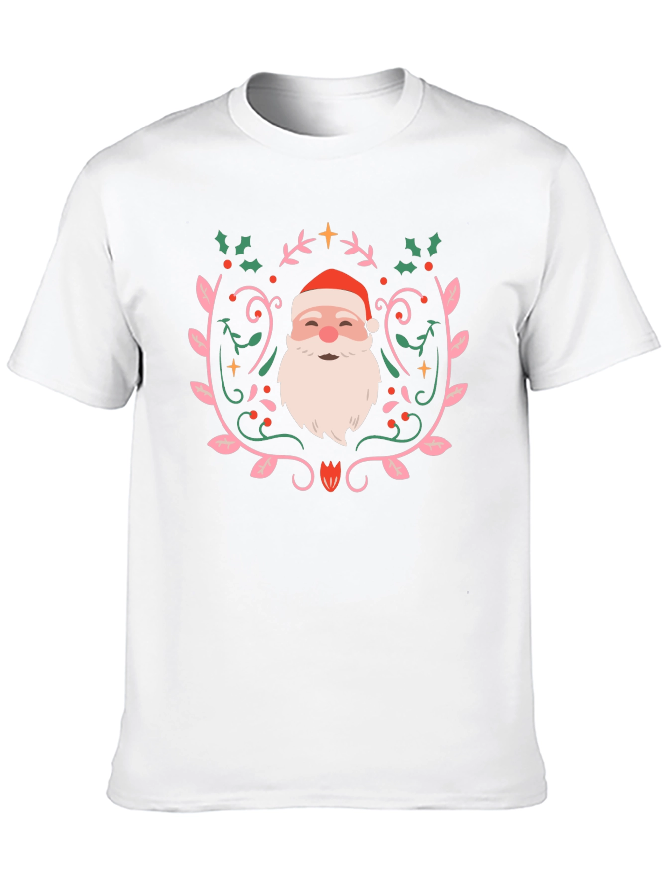 Festive Santa Claus Graphic Tee - Holiday Cheer