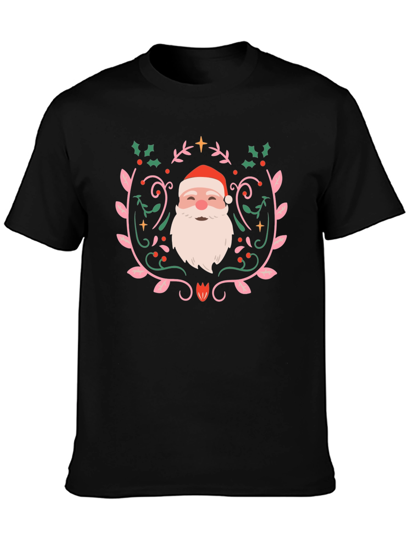 Festive Santa Claus Graphic Tee - Holiday Cheer