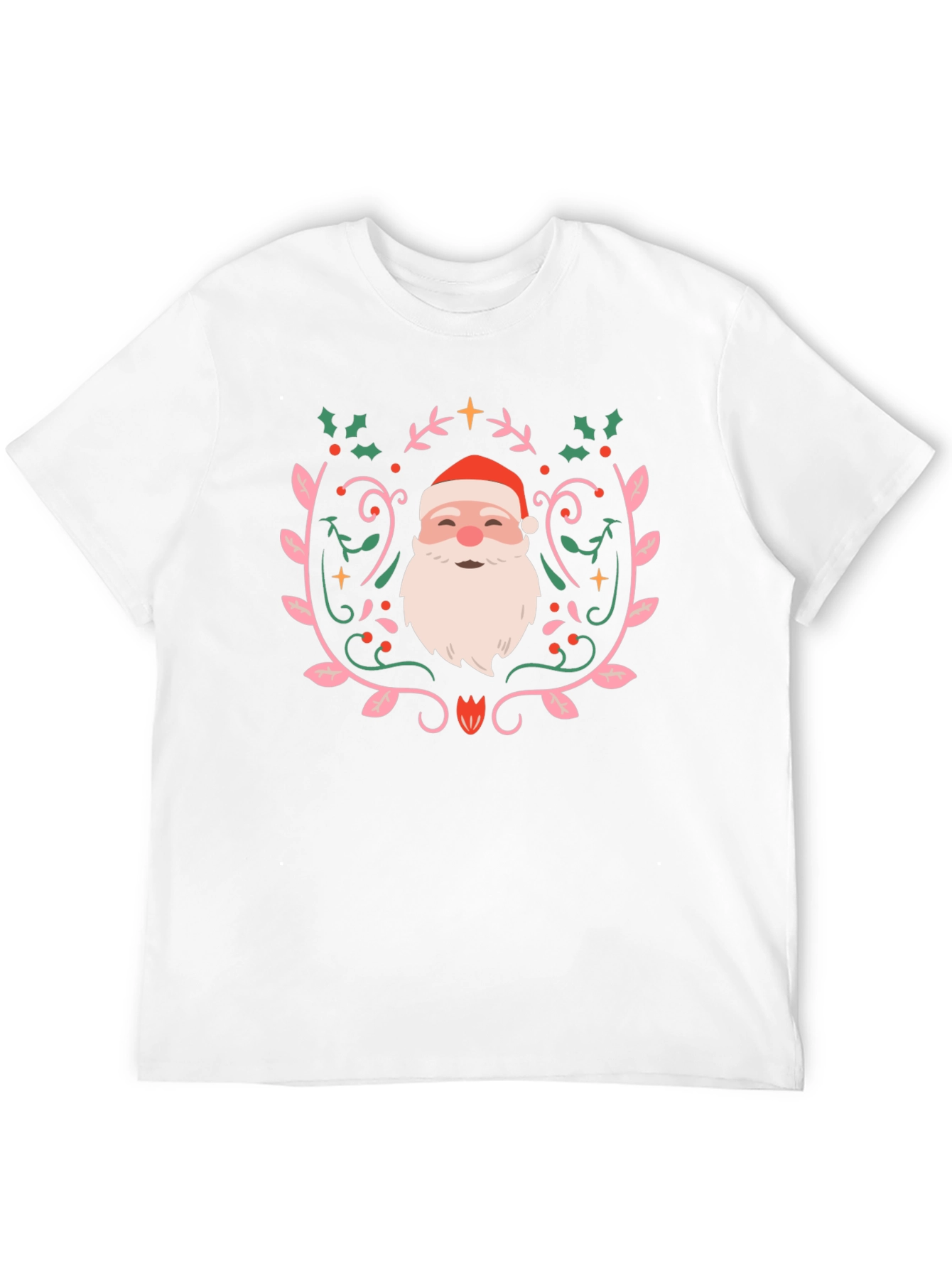 Festive Santa Claus Graphic Tee - Holiday Cheer
