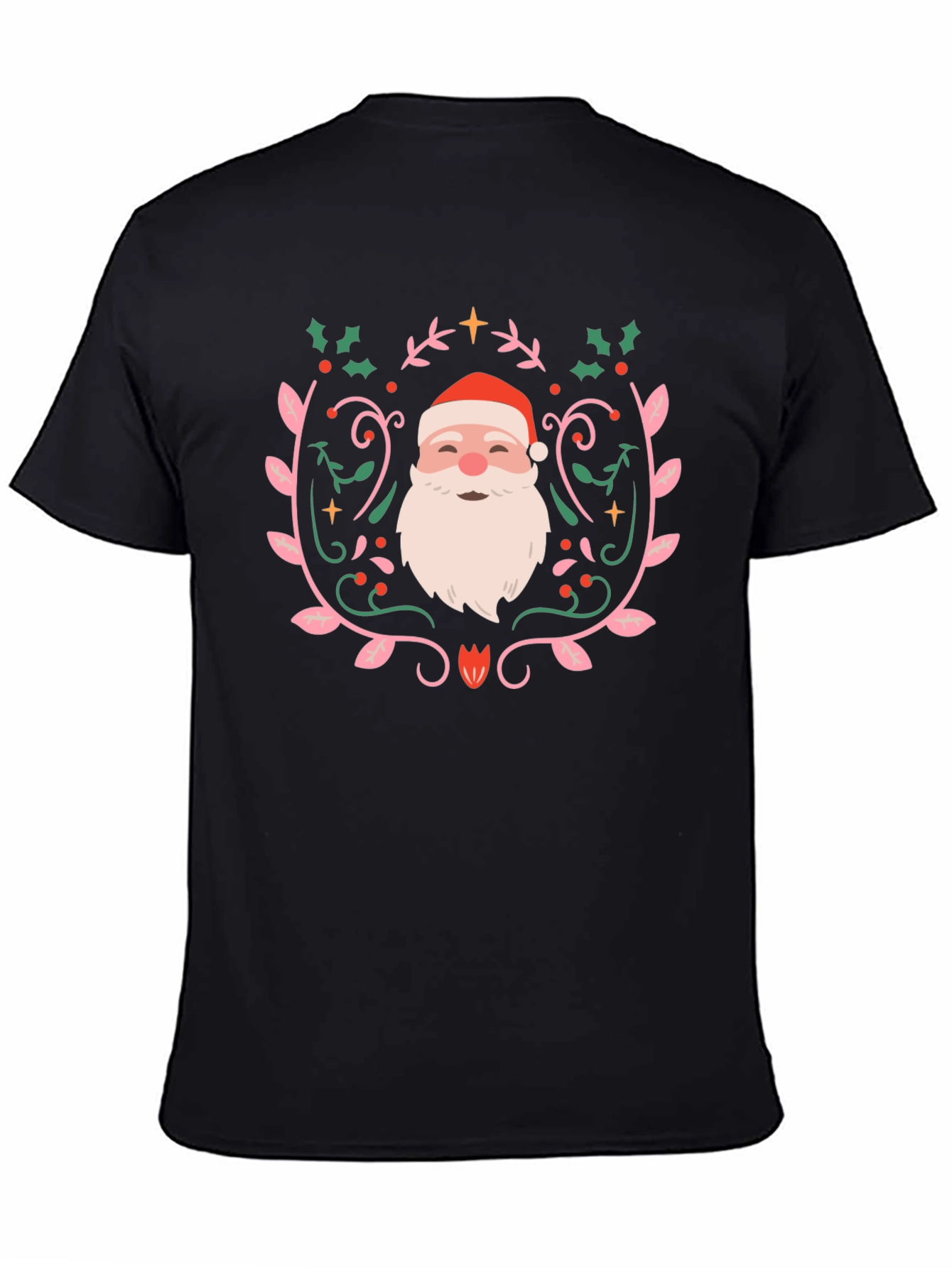 Festive Santa Claus Graphic Tee - Holiday Cheer