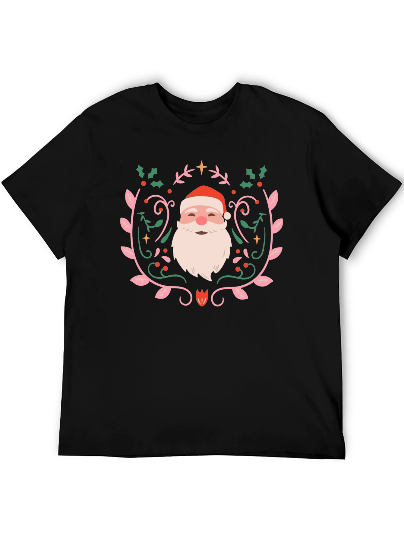 Festive Santa Claus Graphic Tee - Holiday Cheer