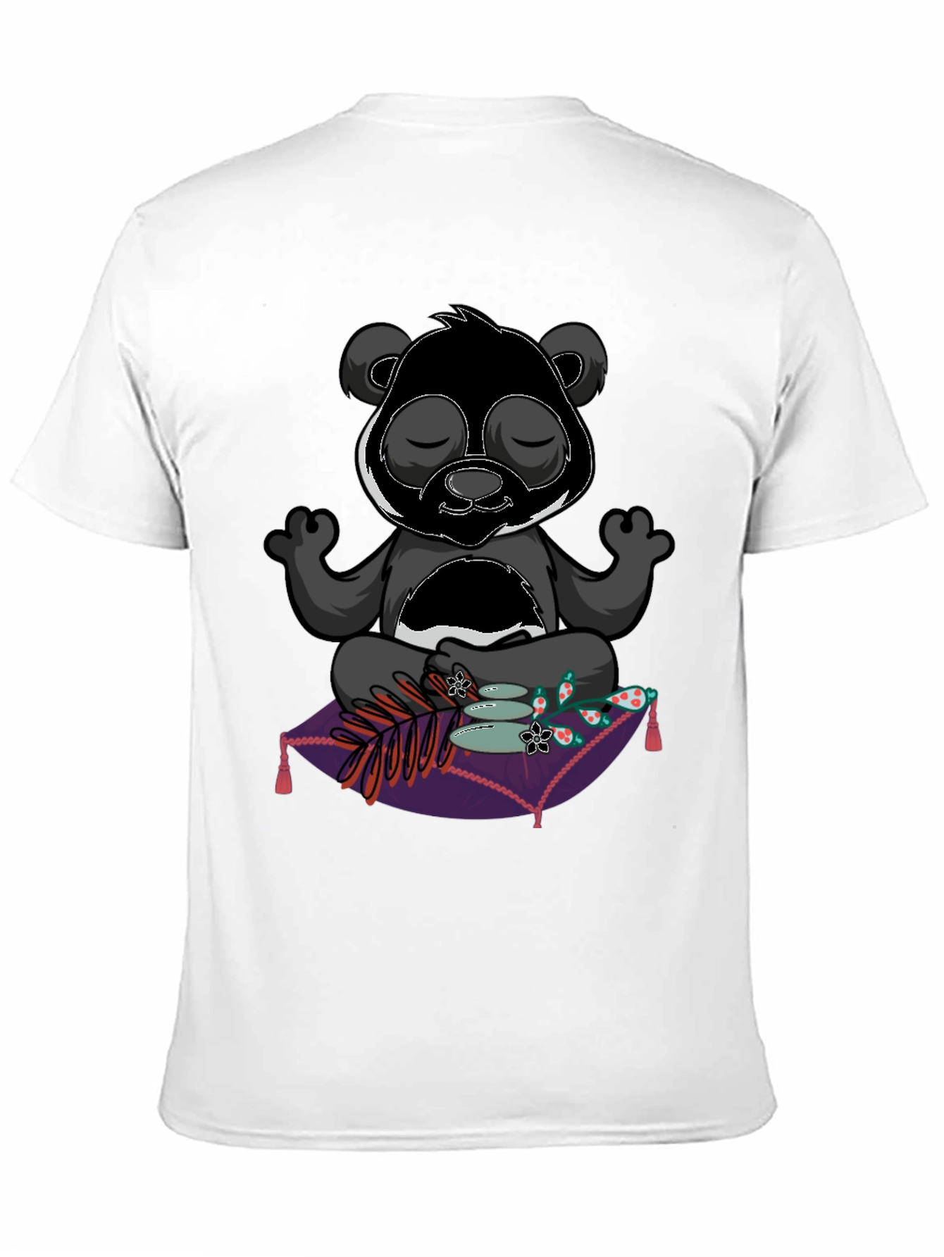 Zen Panda Meditation T-Shirt - Black