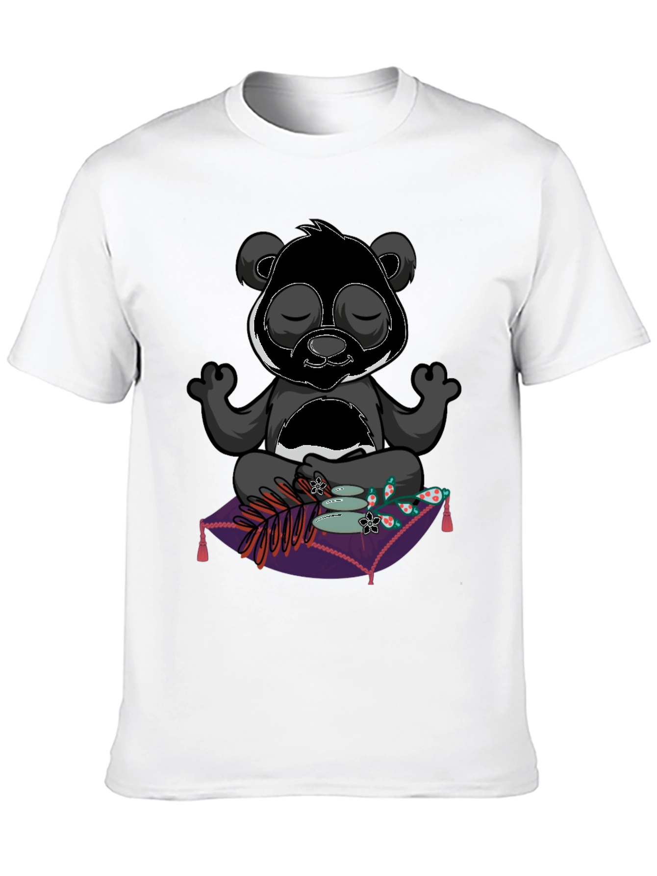 Zen Panda Meditation T-Shirt - Black