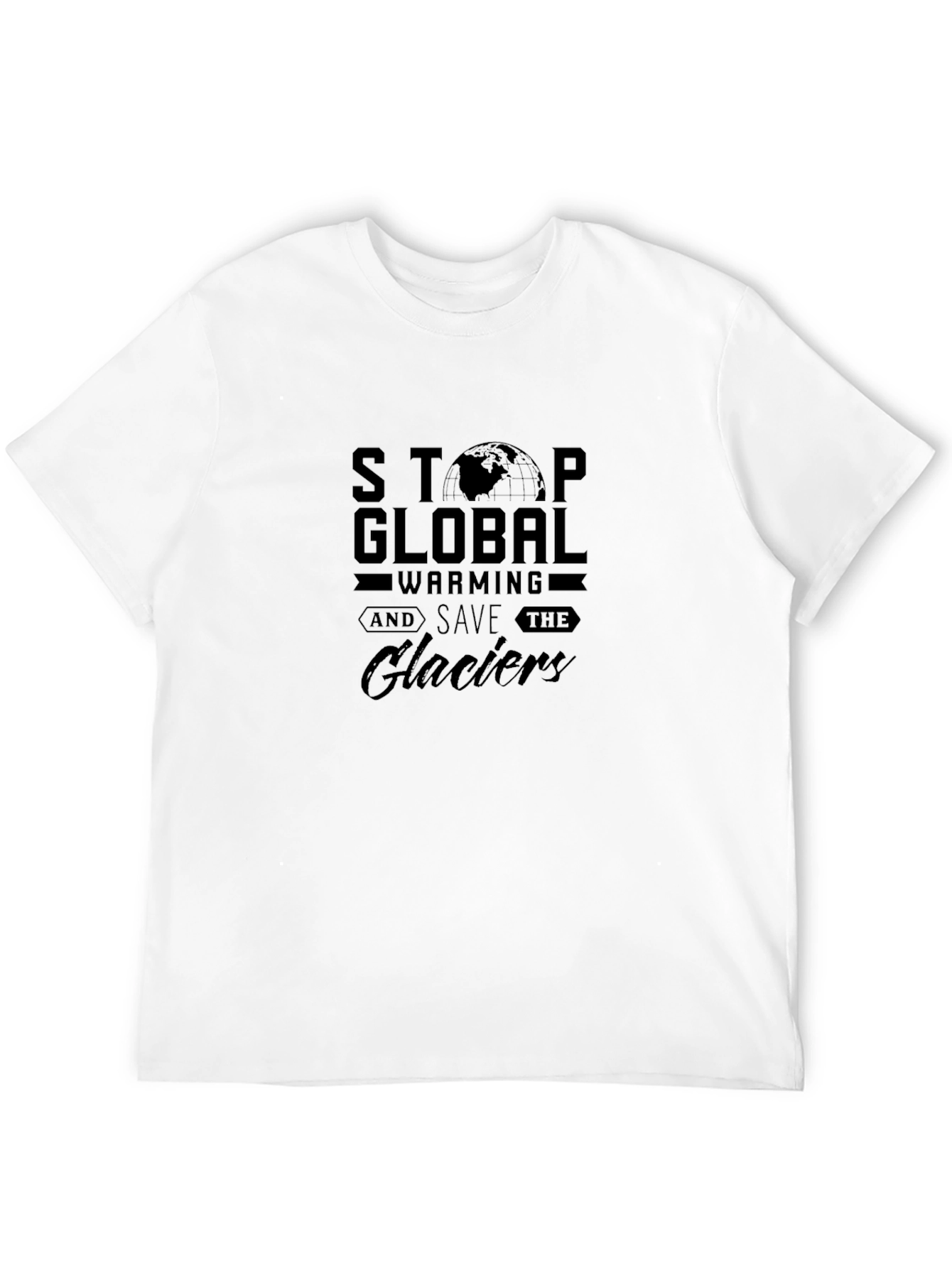 Stop Global Warming Save Glaciers Black T-Shirt