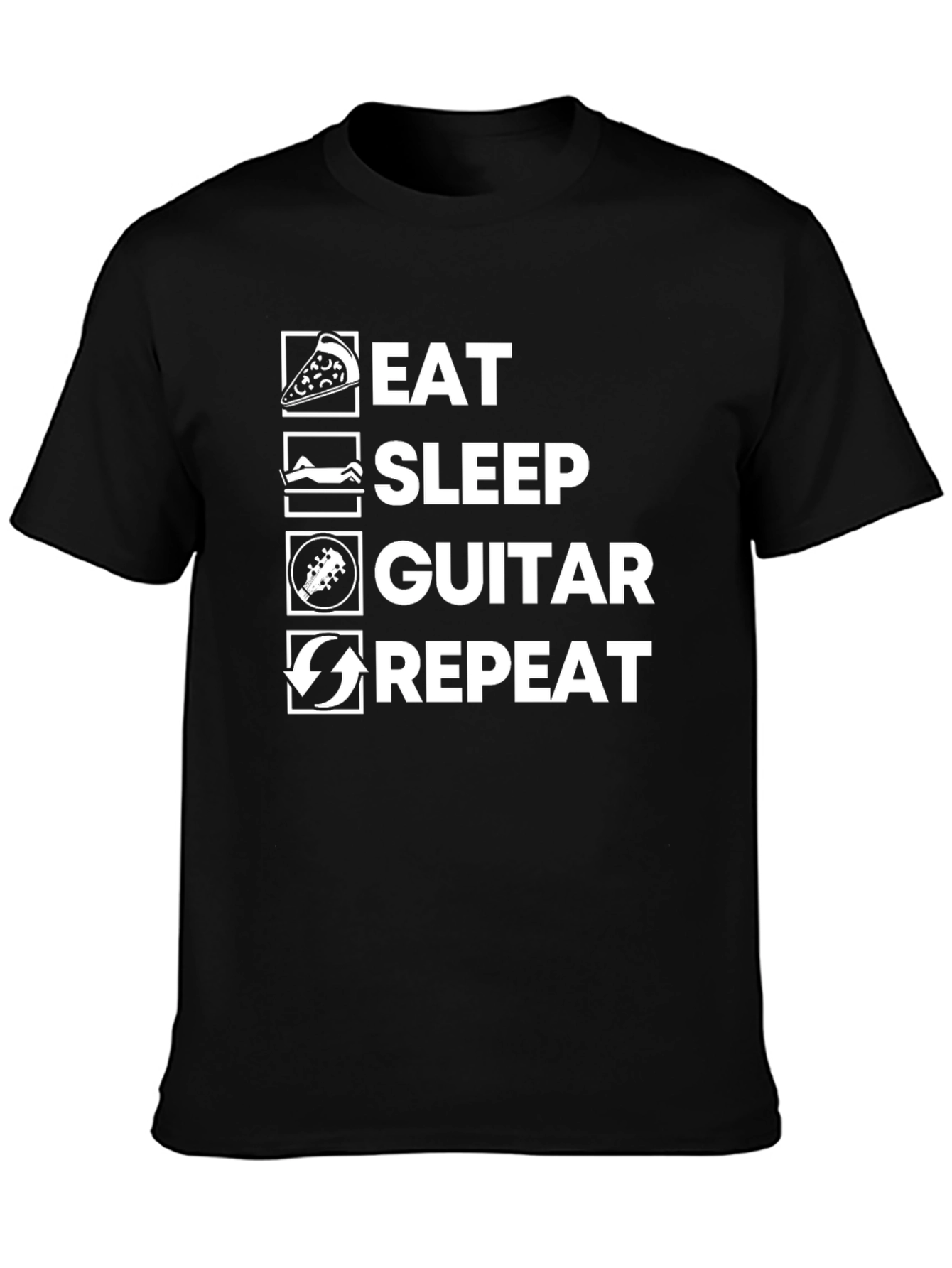 Eat Sleep Guitar Repeat Graphic T-Shirt