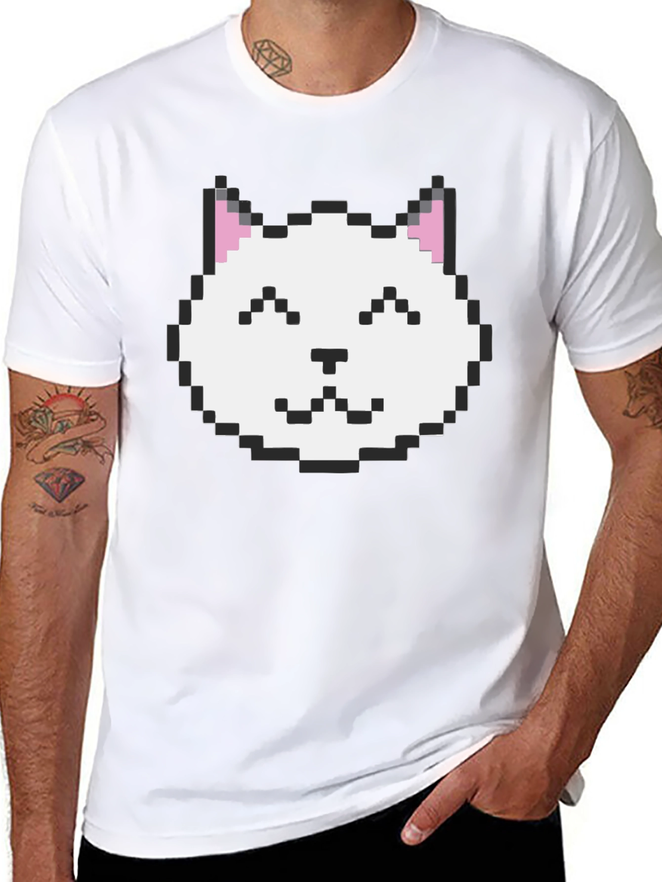 Pixel Cat T-Shirt - Retro Gaming Style