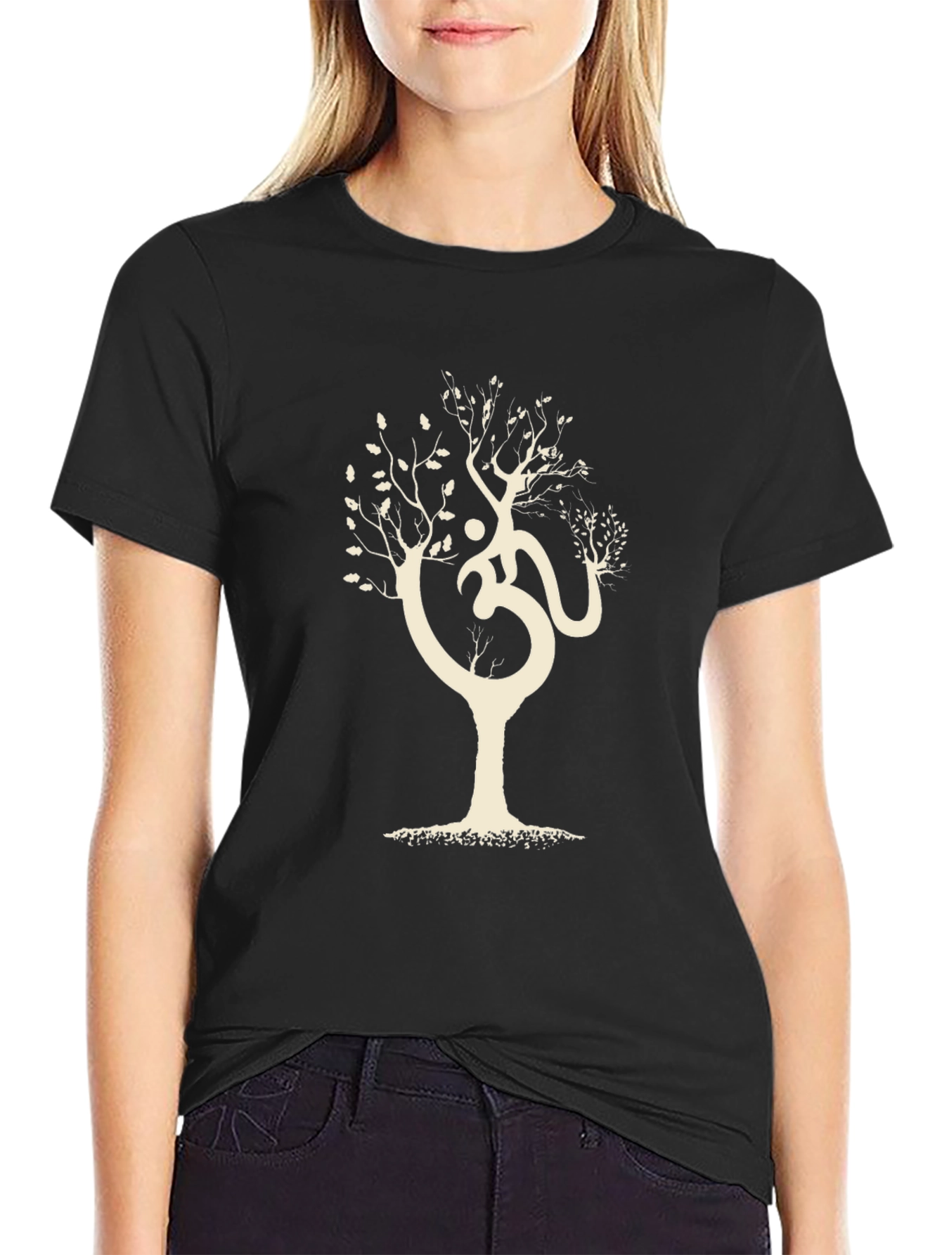 Om Tree Graphic Tee - Black