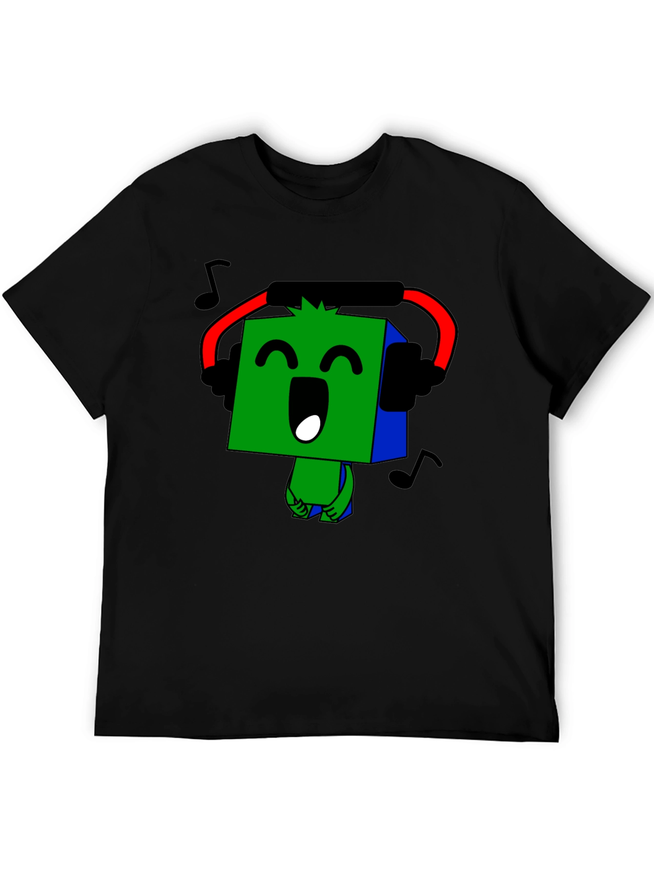 Musical Block Character Graphic Tee - Black