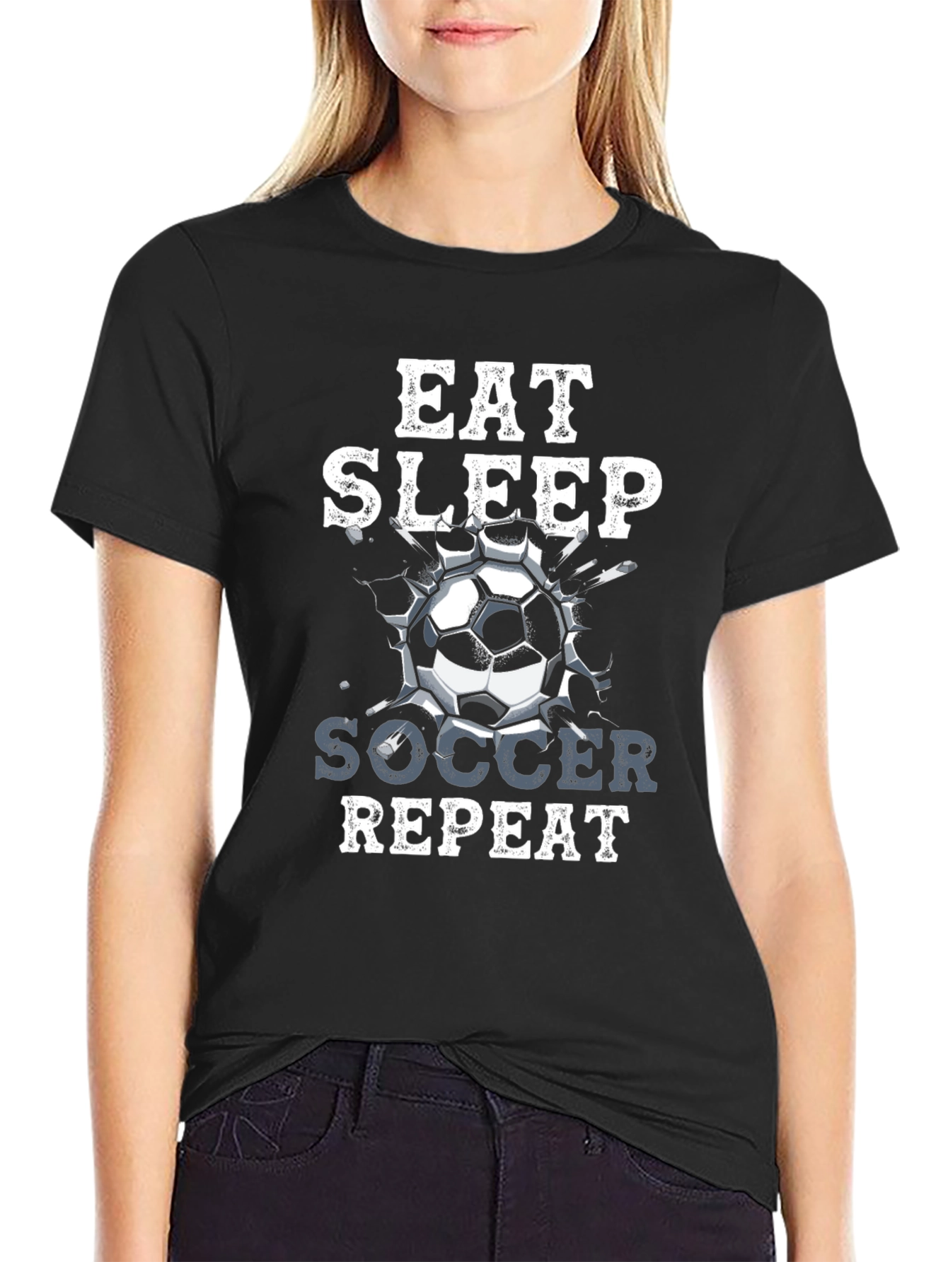 Eat Sleep Soccer Repeat Graphic T-Shirt