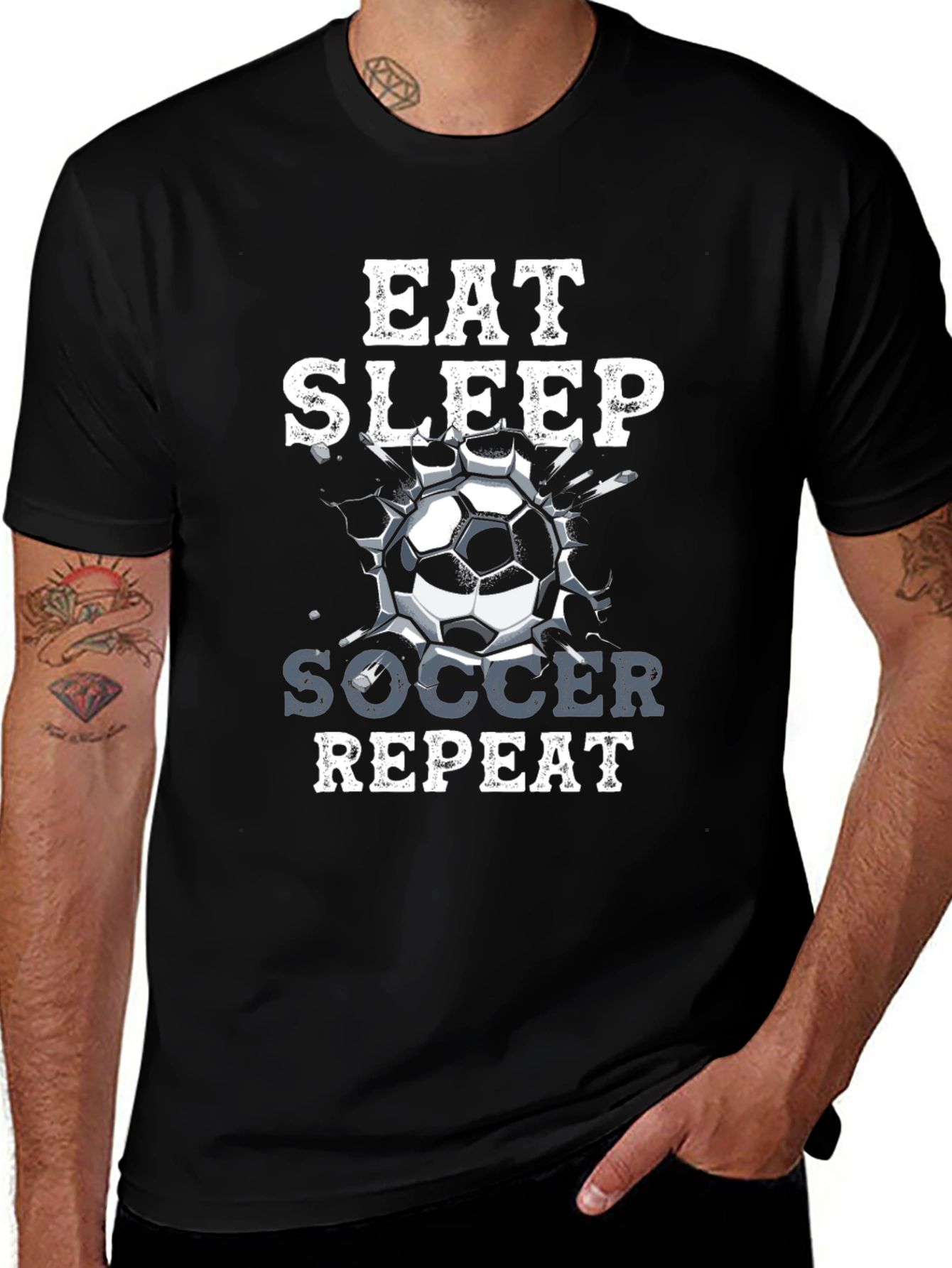 Eat Sleep Soccer Repeat Graphic T-Shirt