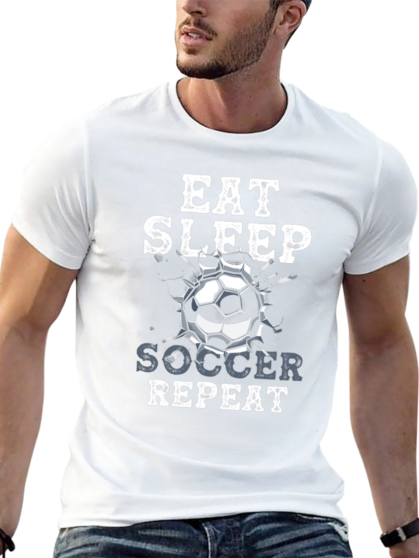 Eat Sleep Soccer Repeat Graphic T-Shirt