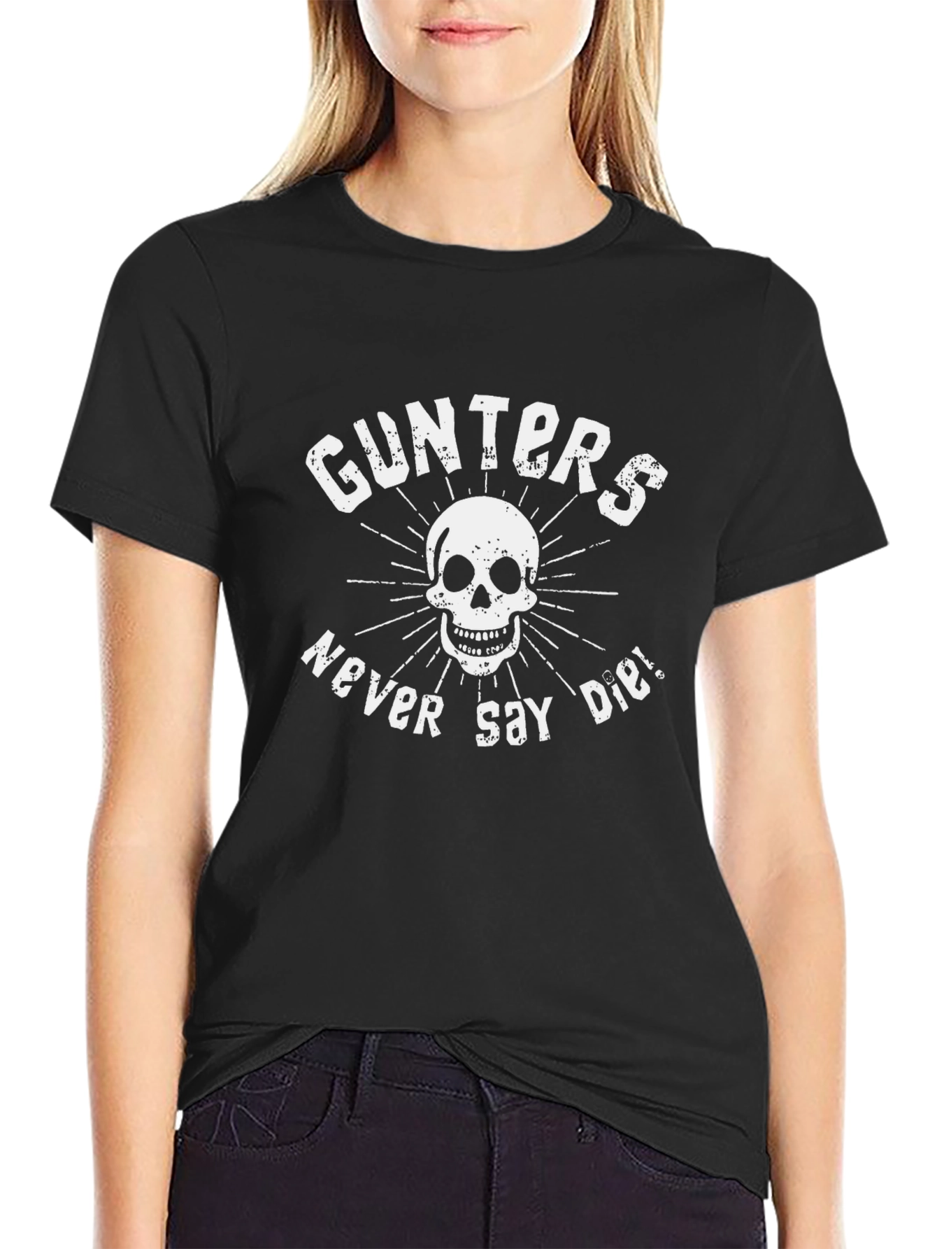 Gunters Never Say Die Skull Graphic Tee - Black