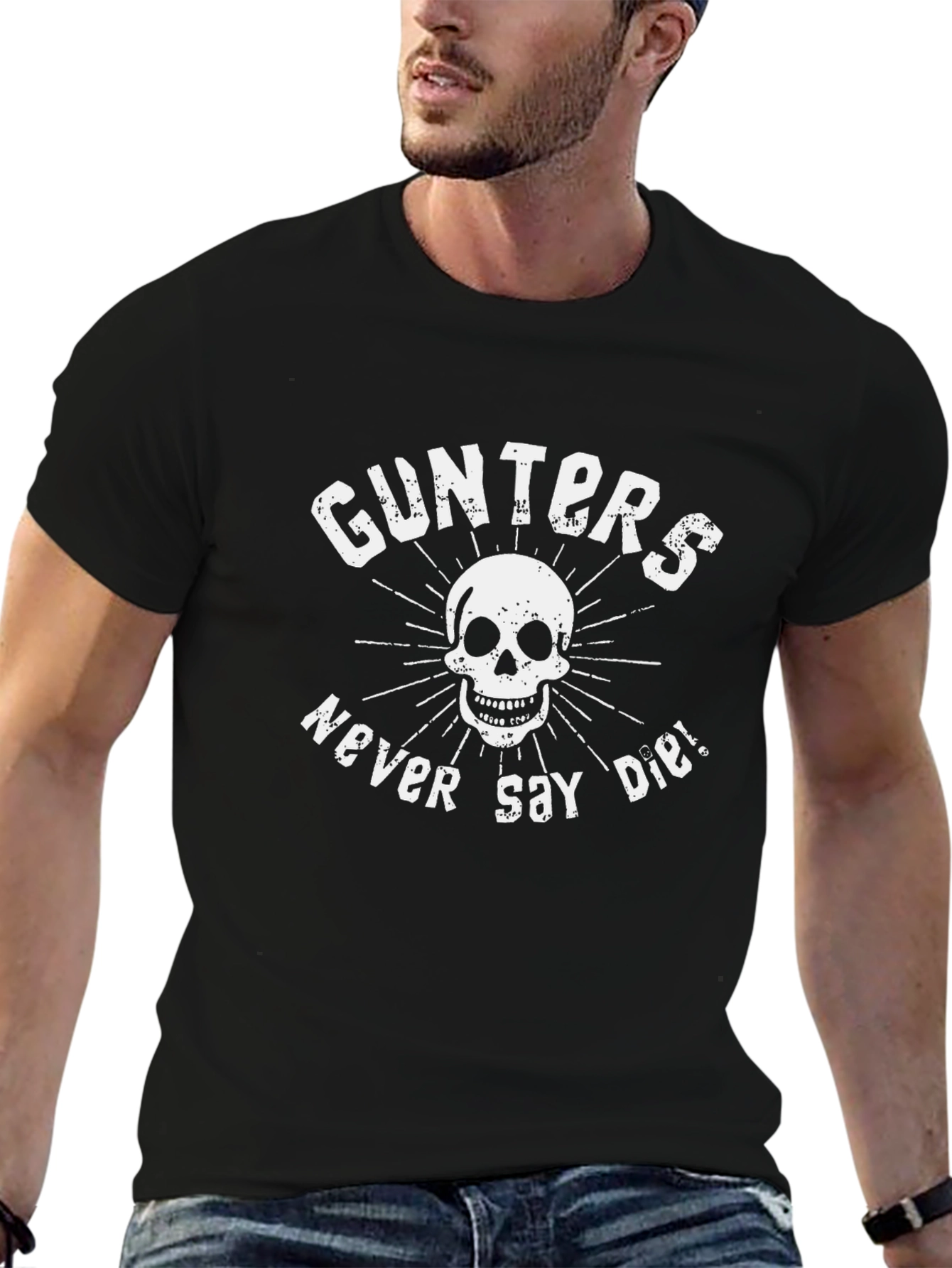 Gunters Never Say Die Skull Graphic Tee - Black