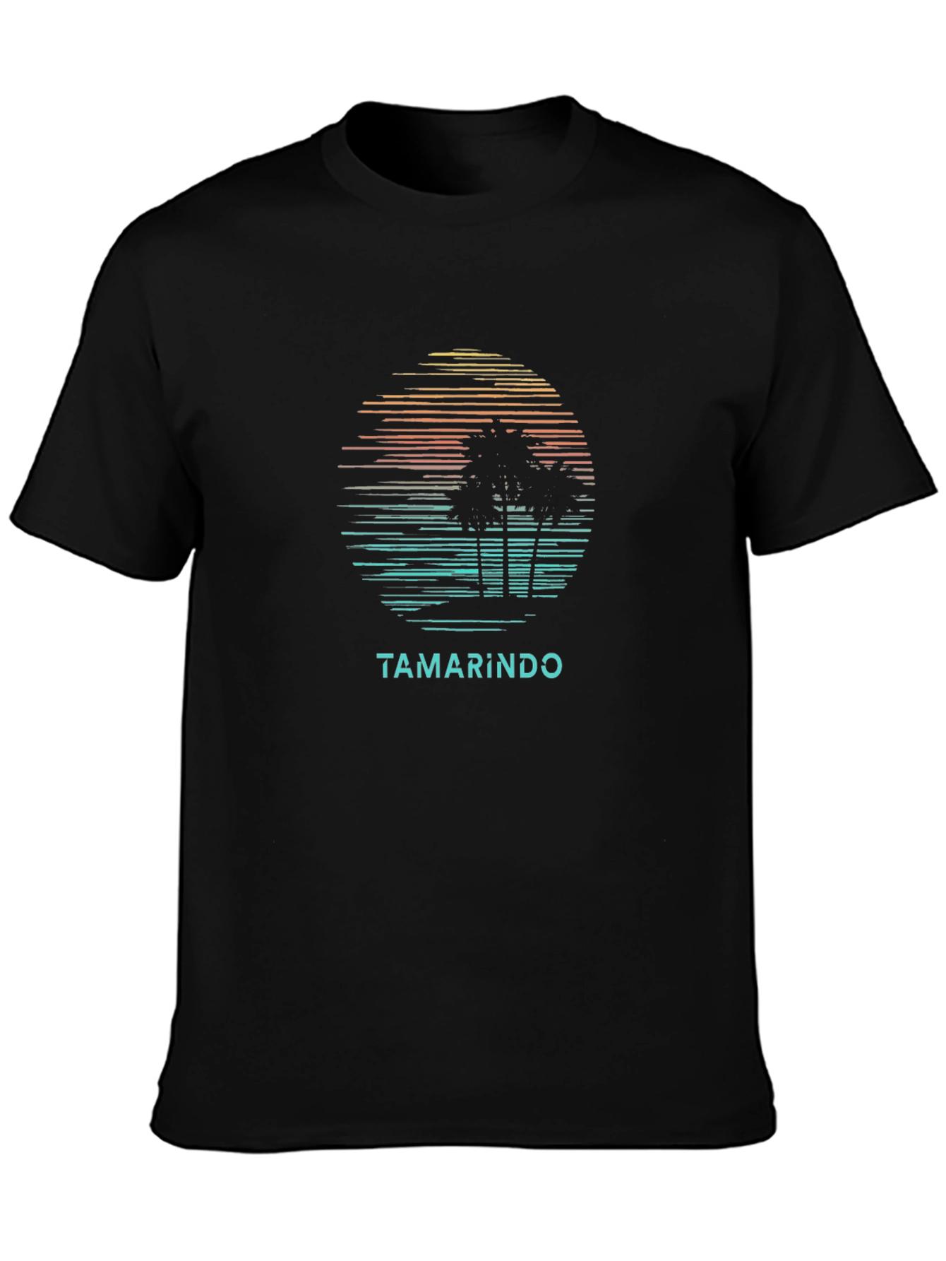 Tamarindo Palm Tree T-Shirt - Black Cotton Graphic Tee