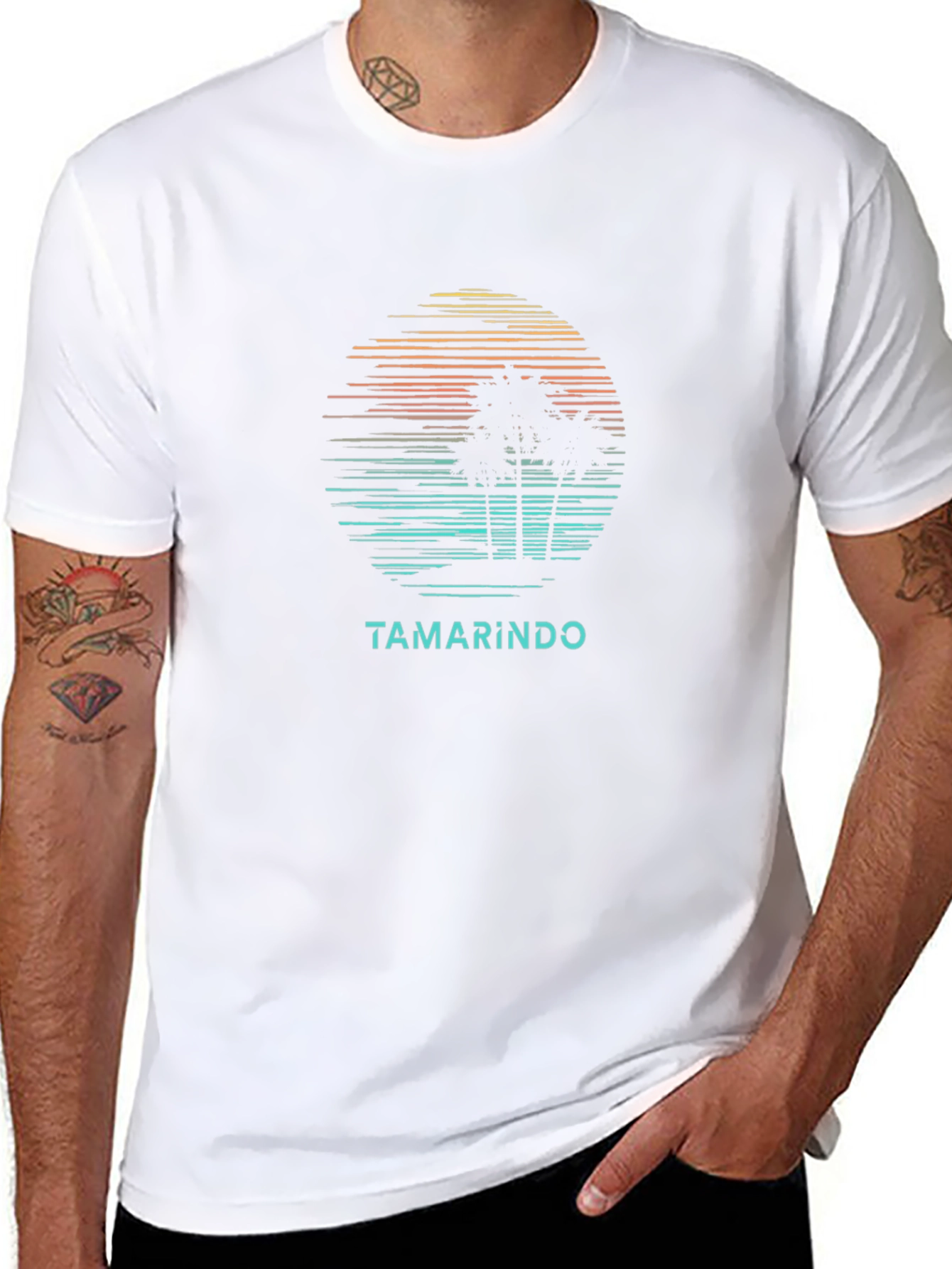 Tamarindo Palm Tree T-Shirt - Black Cotton Graphic Tee