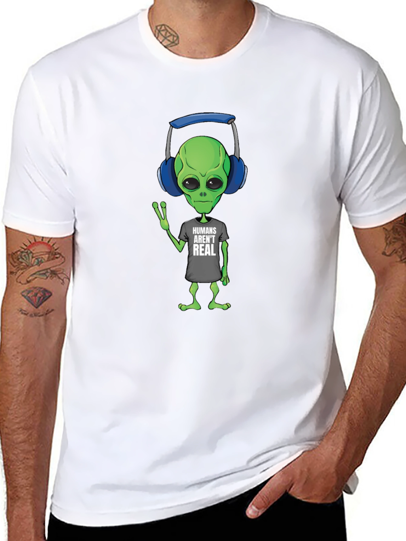 Humans Arent Real Alien T-Shirt