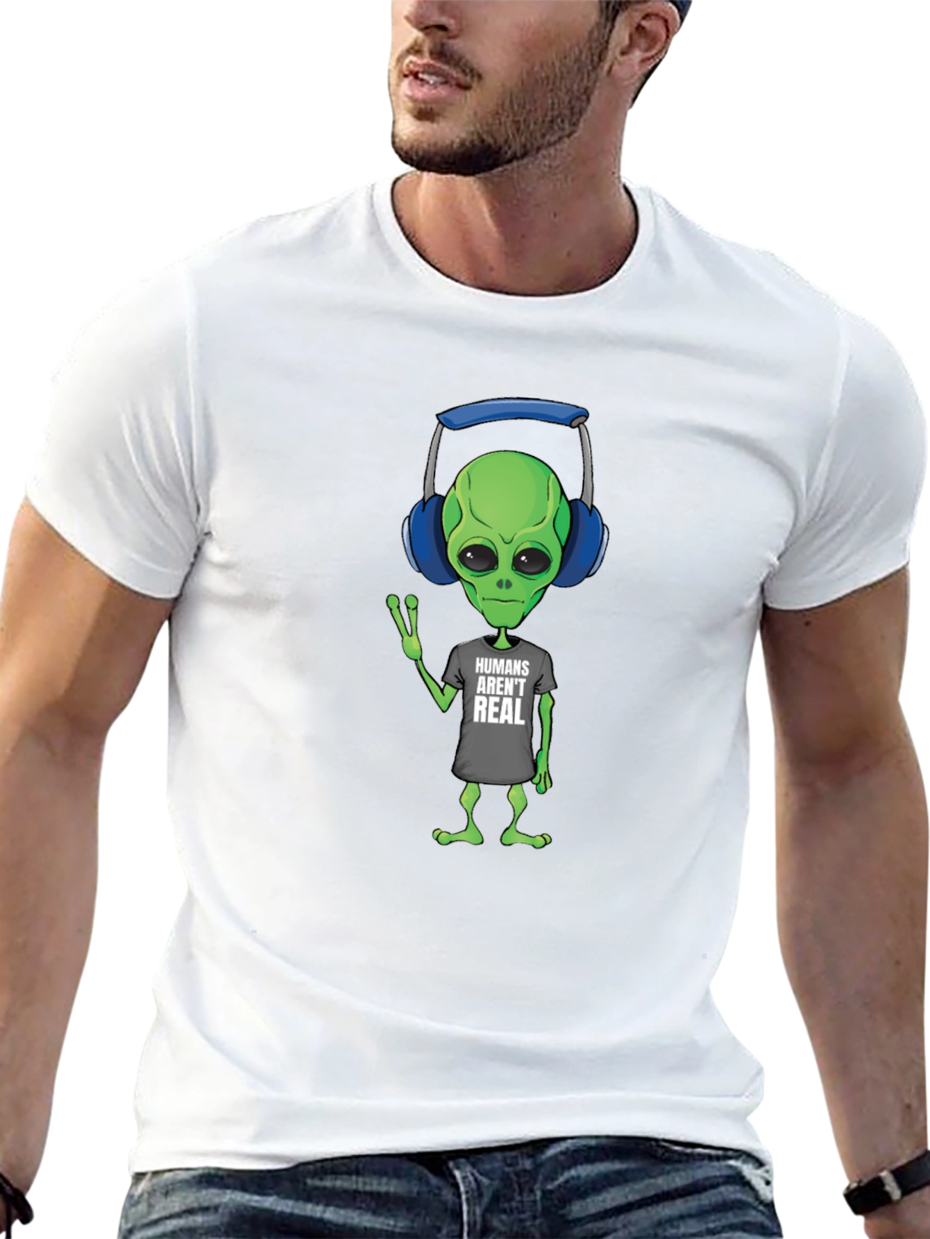 Humans Arent Real Alien T-Shirt
