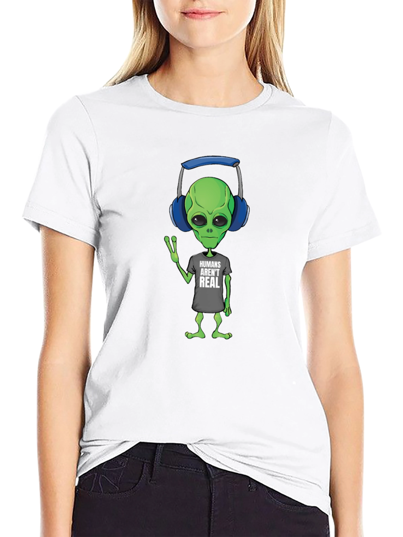 Humans Arent Real Alien T-Shirt