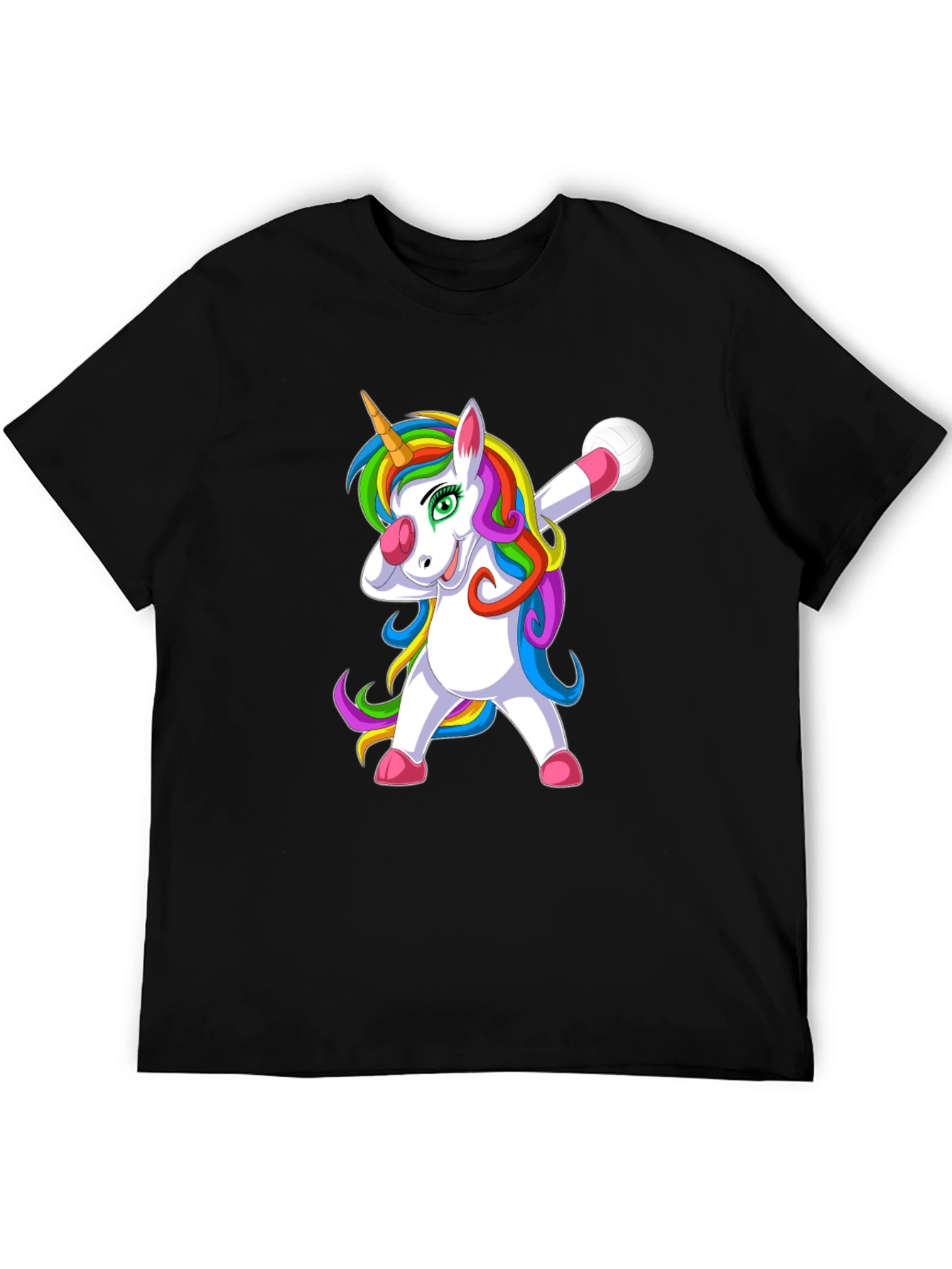 Dabbing Unicorn Volleyball T-Shirt - Black