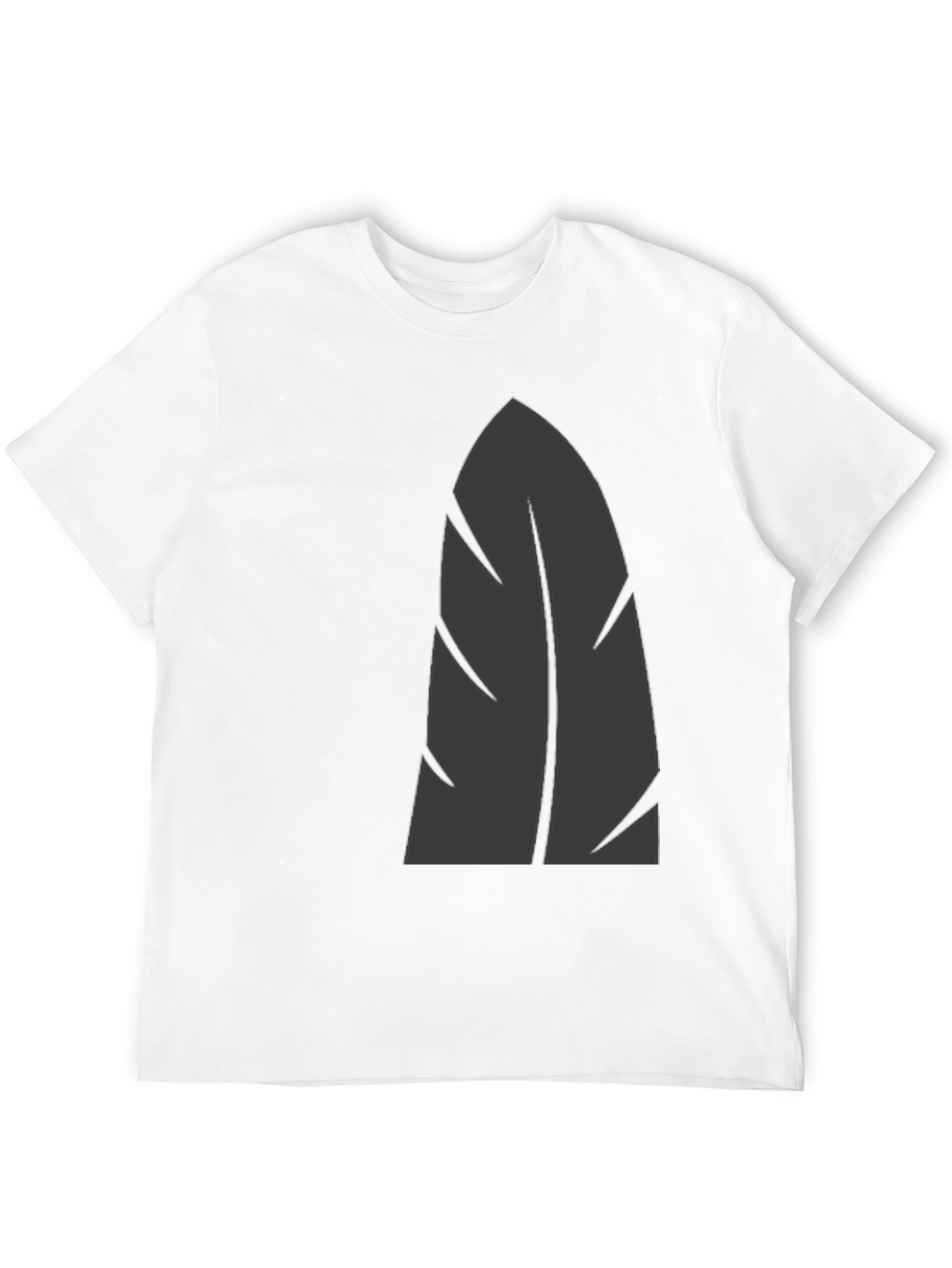 Mens Black Graphic Tee - Stylish Leaf Design