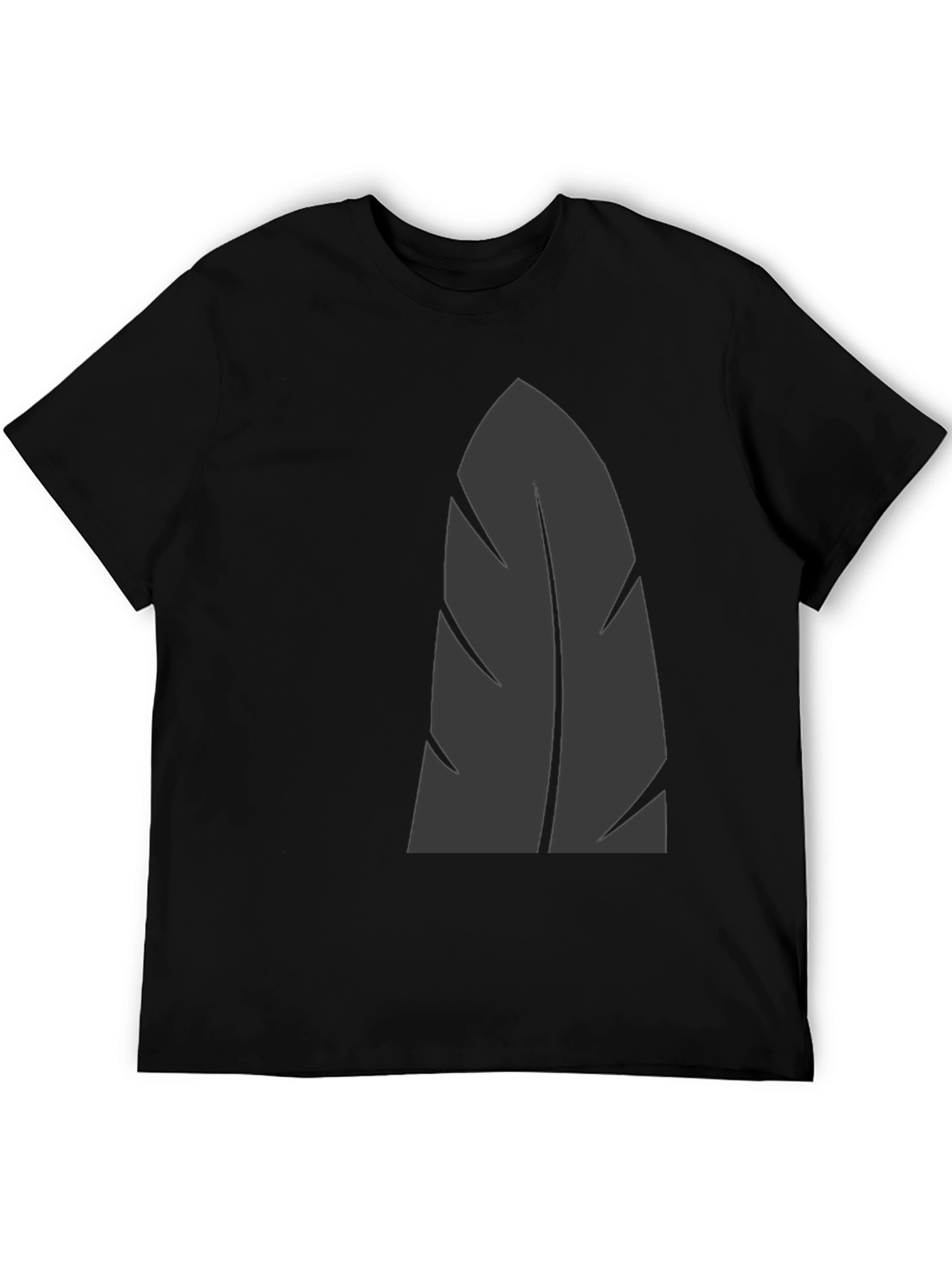 Mens Black Graphic Tee - Stylish Leaf Design
