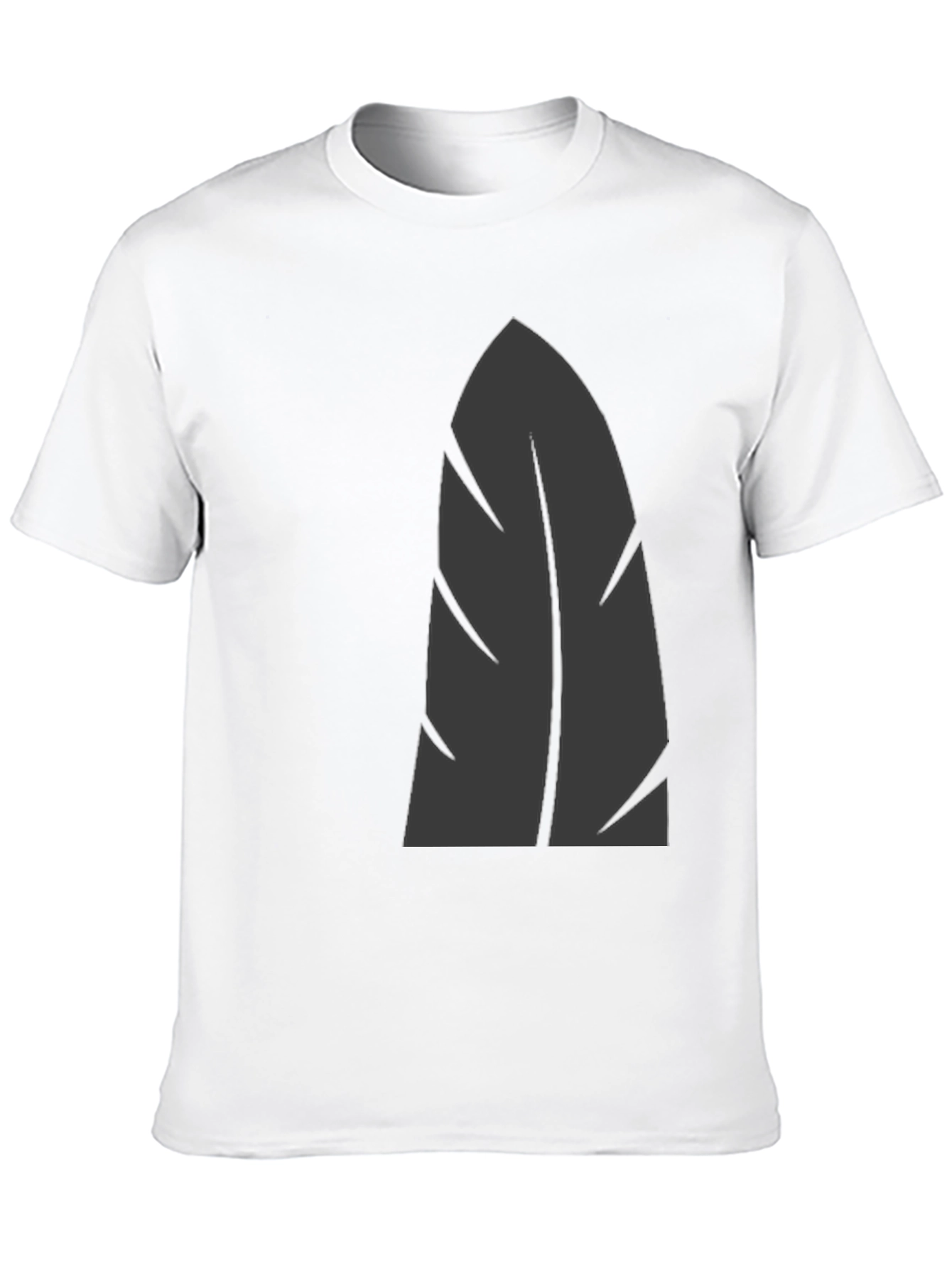 Mens Black Graphic Tee - Stylish Leaf Design