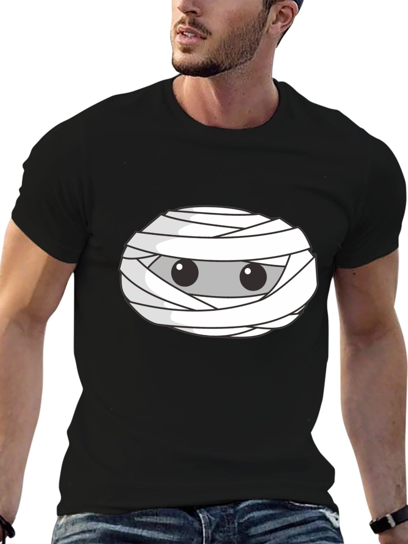 Mummy Eyes Graphic Tee - Halloween Fun