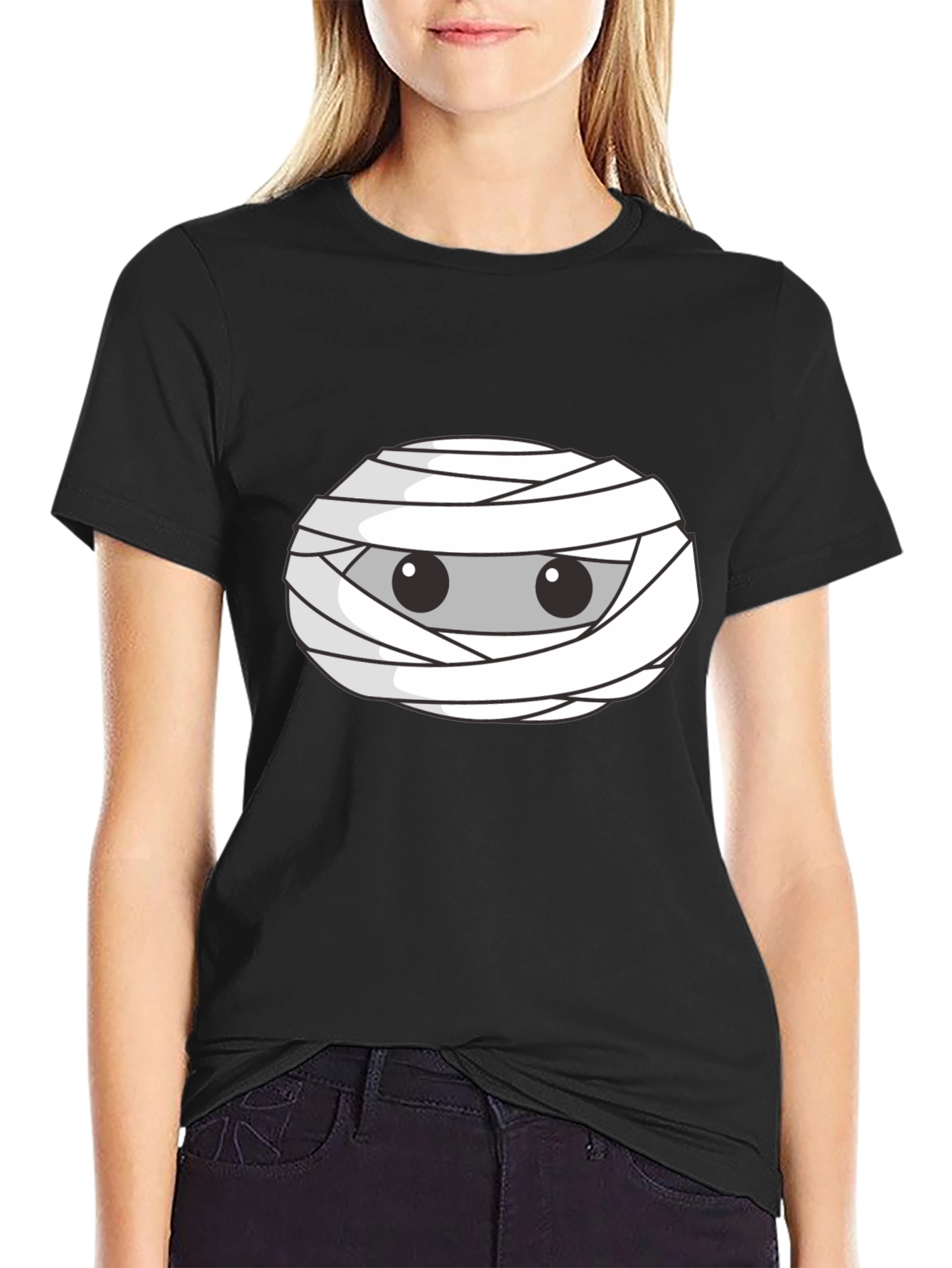 Mummy Eyes Graphic Tee - Halloween Fun