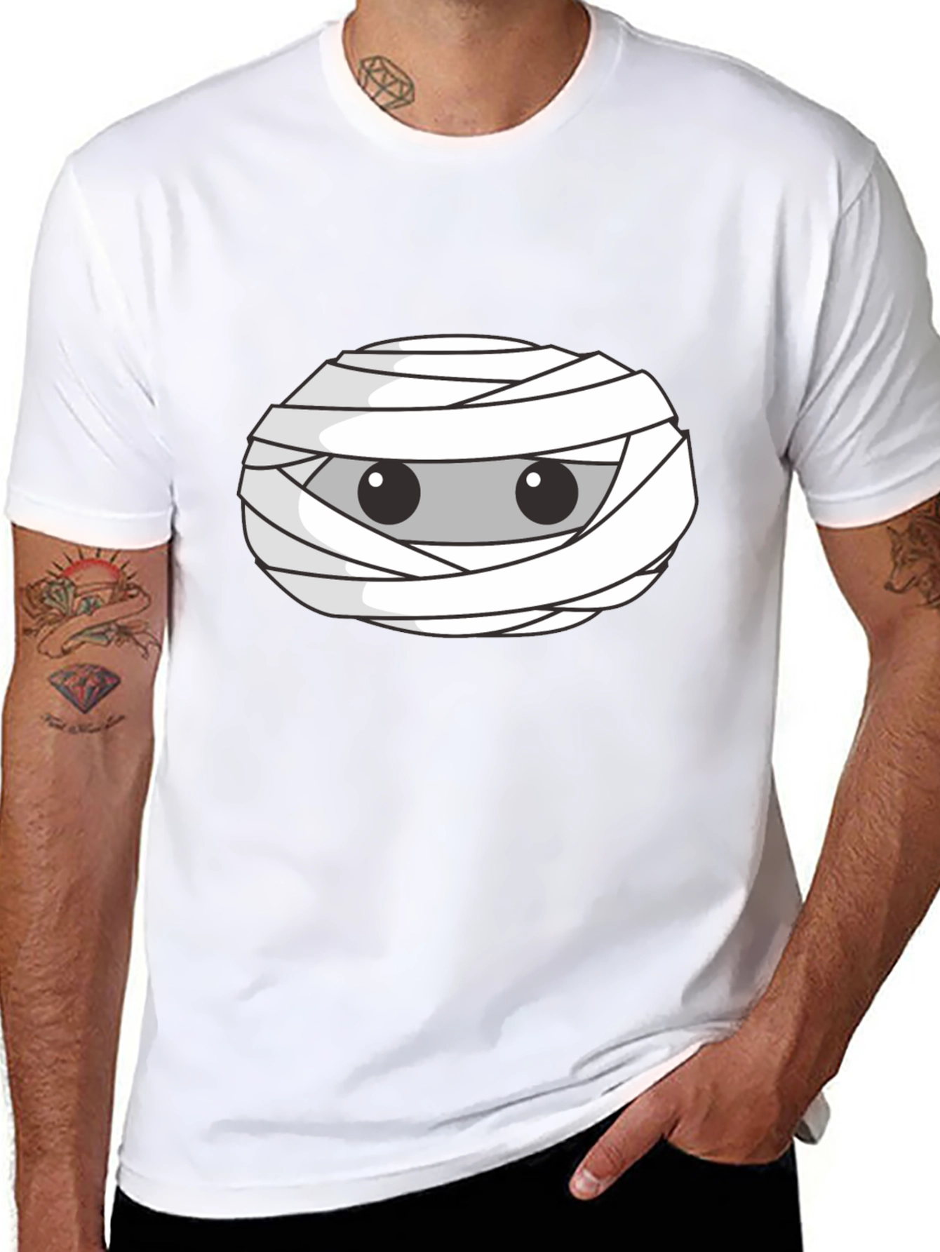Mummy Eyes Graphic Tee - Halloween Fun