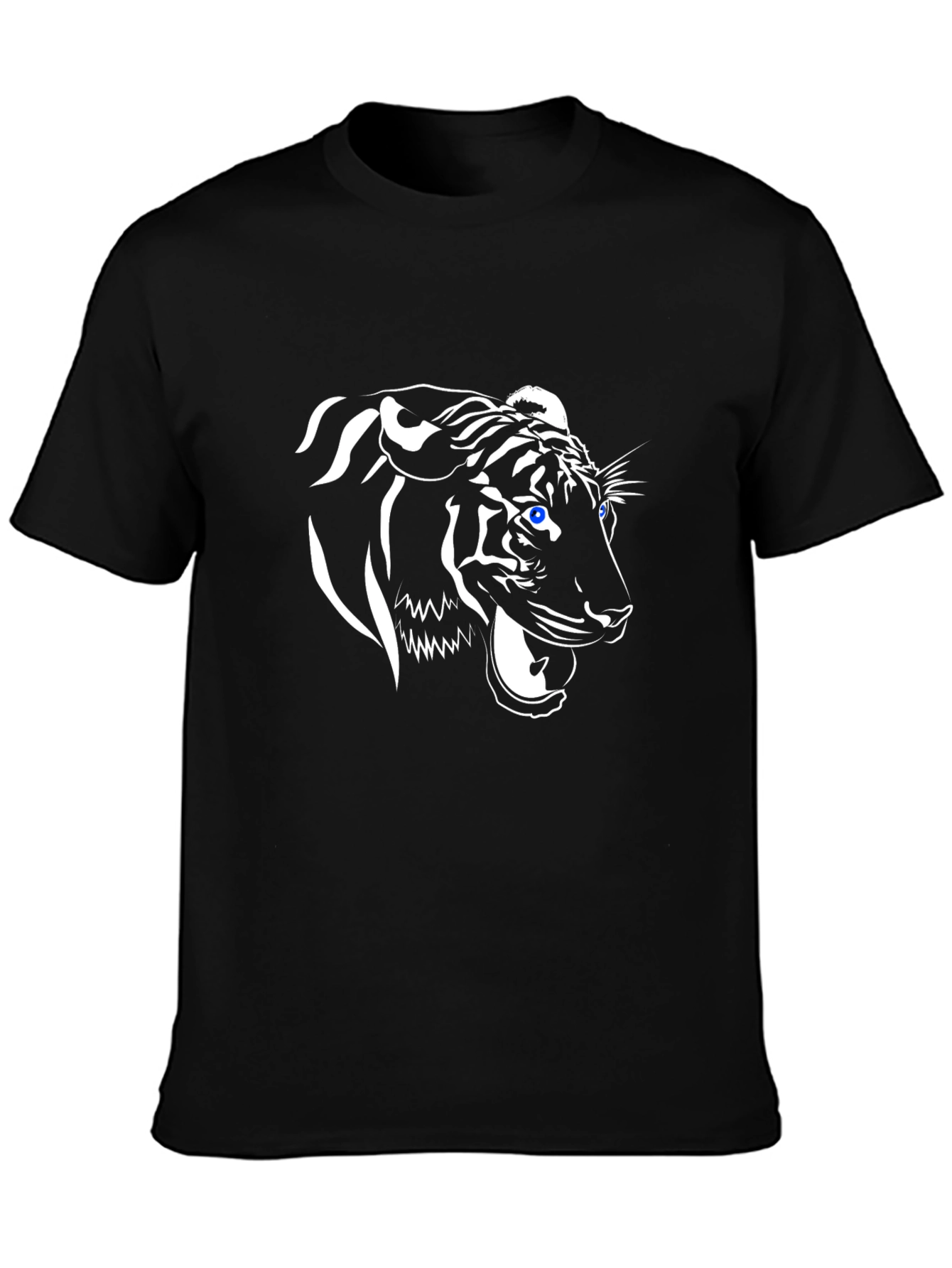 Black T-Shirt with Tiger Graphic