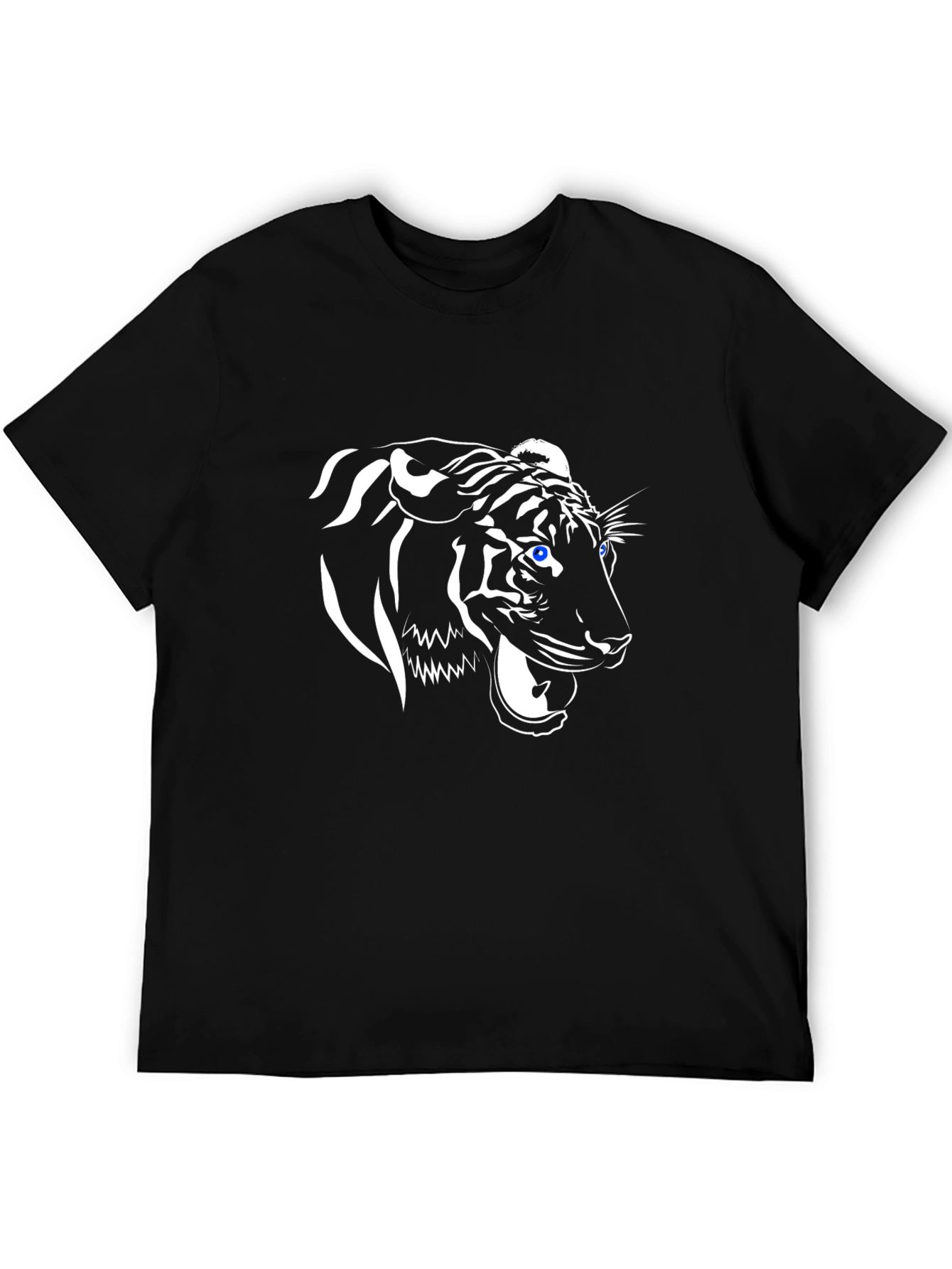 Black T-Shirt with Tiger Graphic