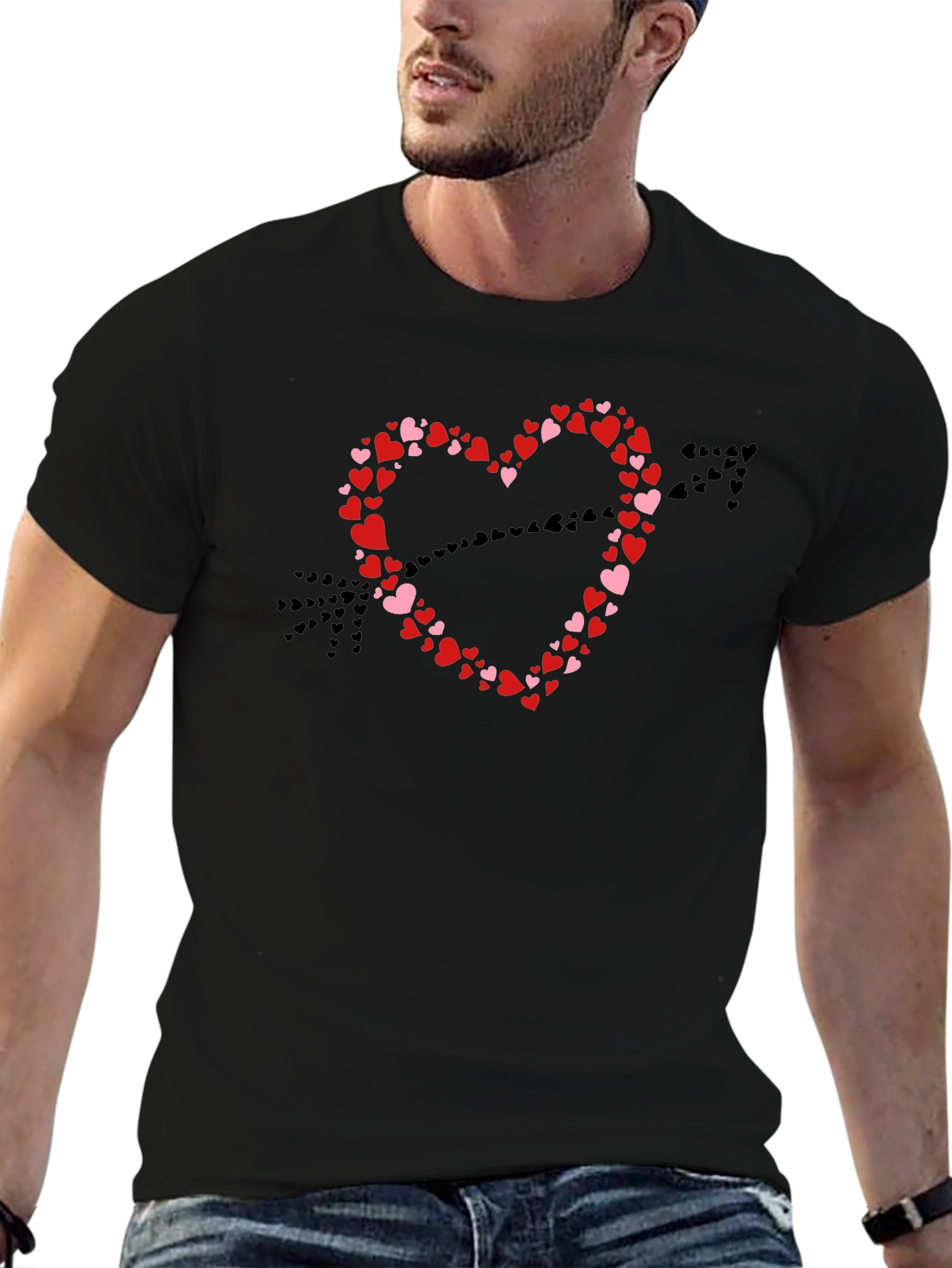 Heart Arrow Graphic T-Shirt - Valentines Day Apparel