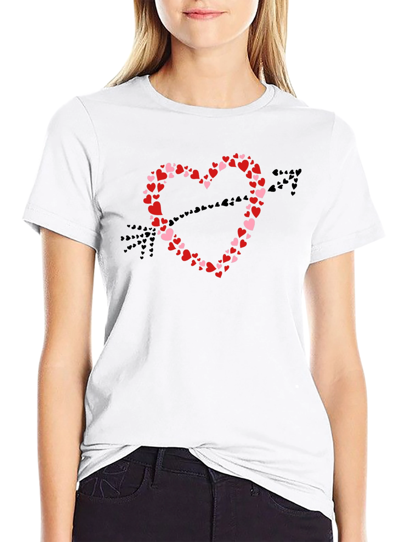 Heart Arrow Graphic T-Shirt - Valentines Day Apparel