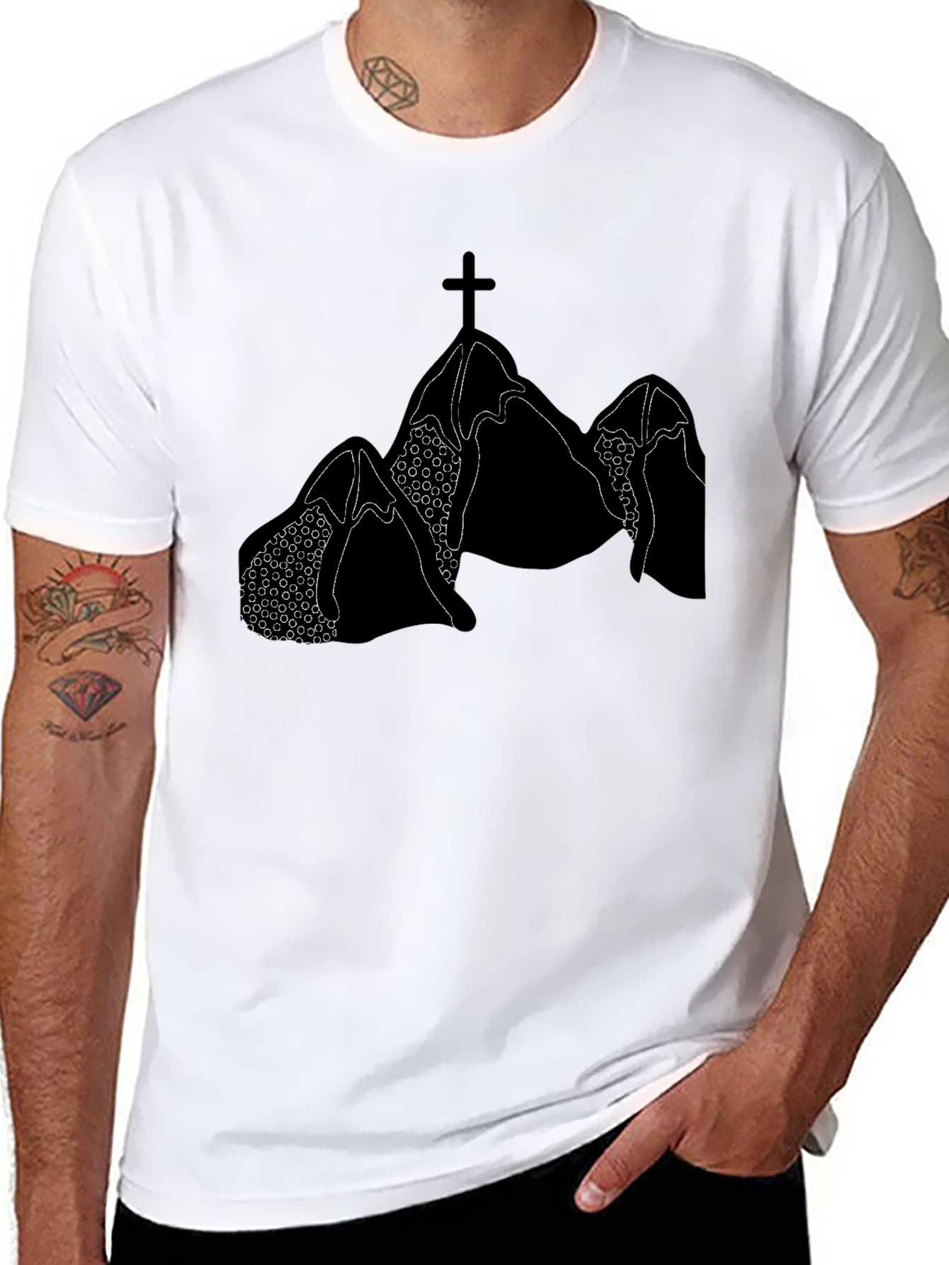 Mountain Cross Graphic Tee - Black
