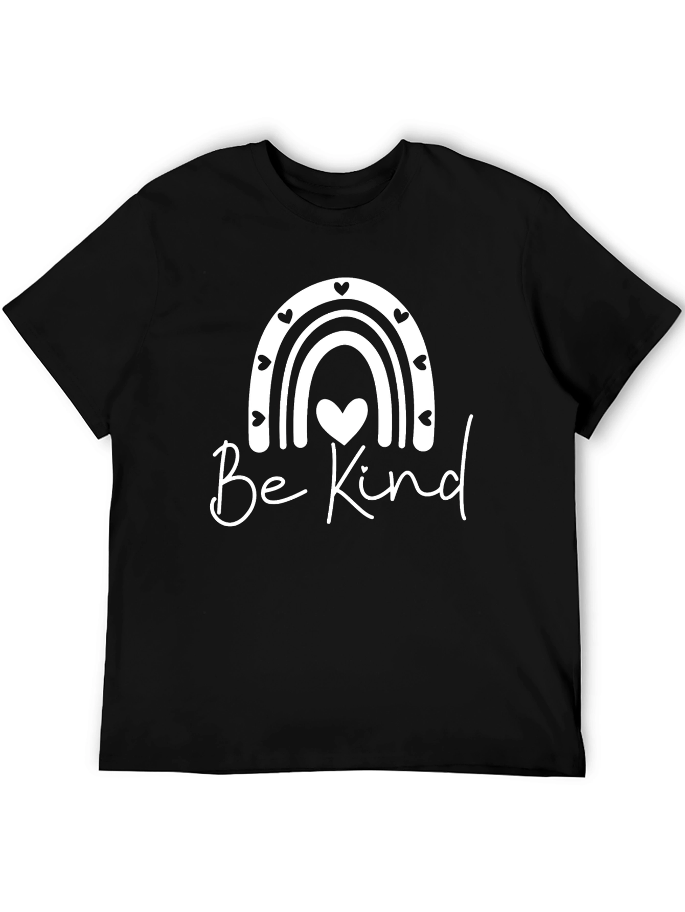 Be Kind Rainbow Heart T-Shirt - Black