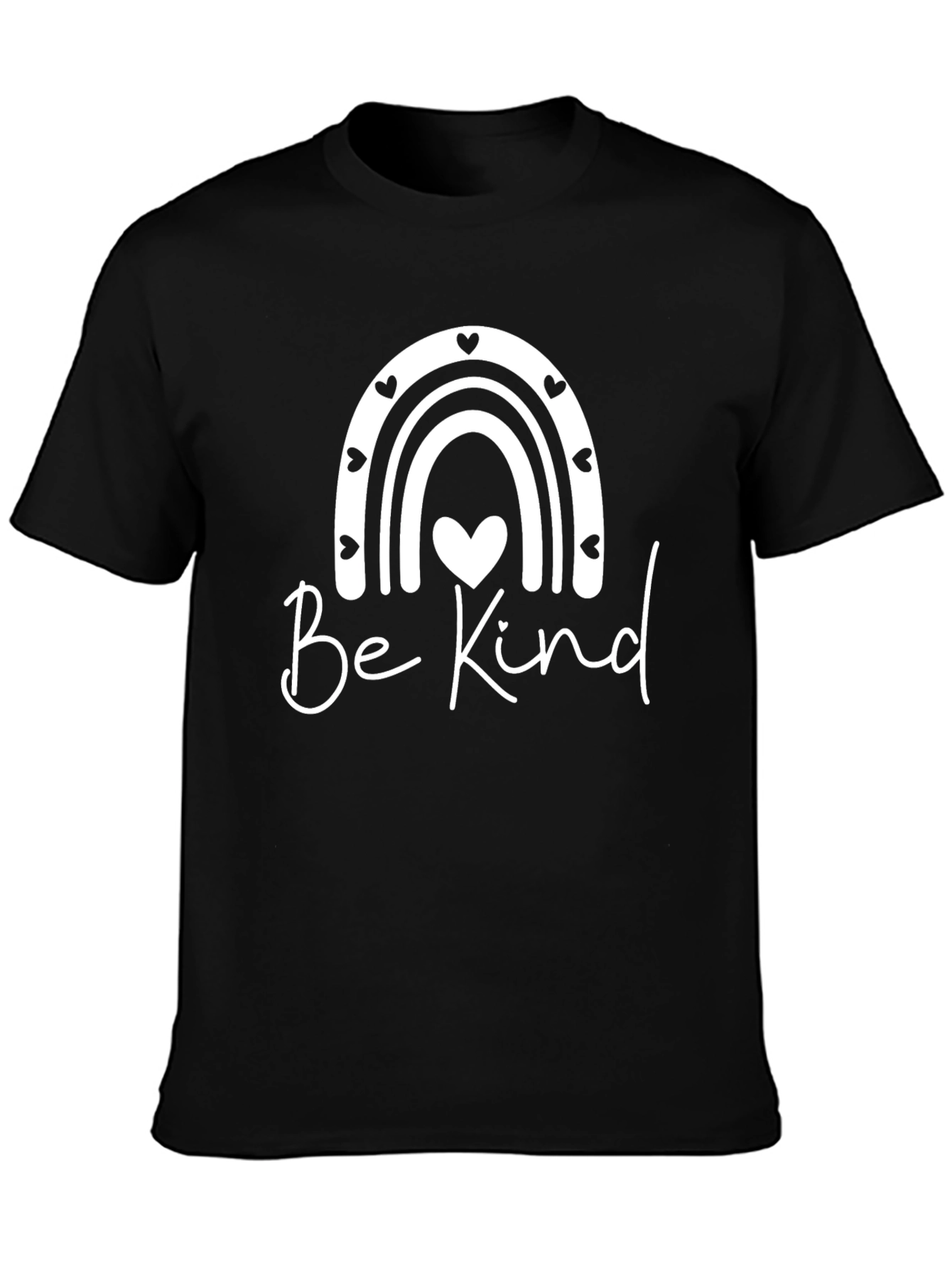 Be Kind Rainbow Heart T-Shirt - Black