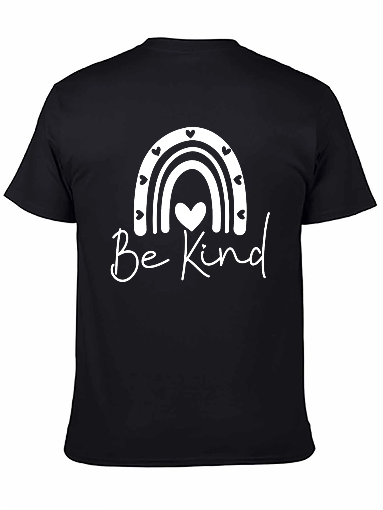 Be Kind Rainbow Heart T-Shirt - Black