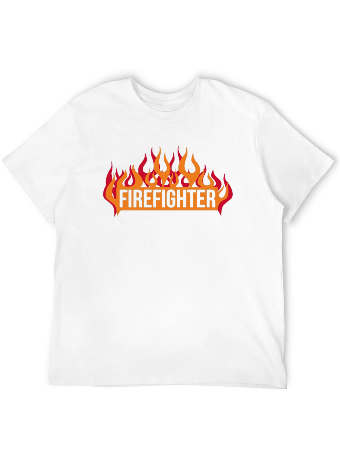 Firefighter Flames Graphic Black T-Shirt