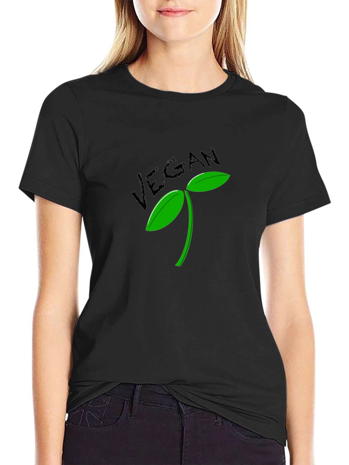 Vegan Sprout T-Shirt - Black Graphic Tee