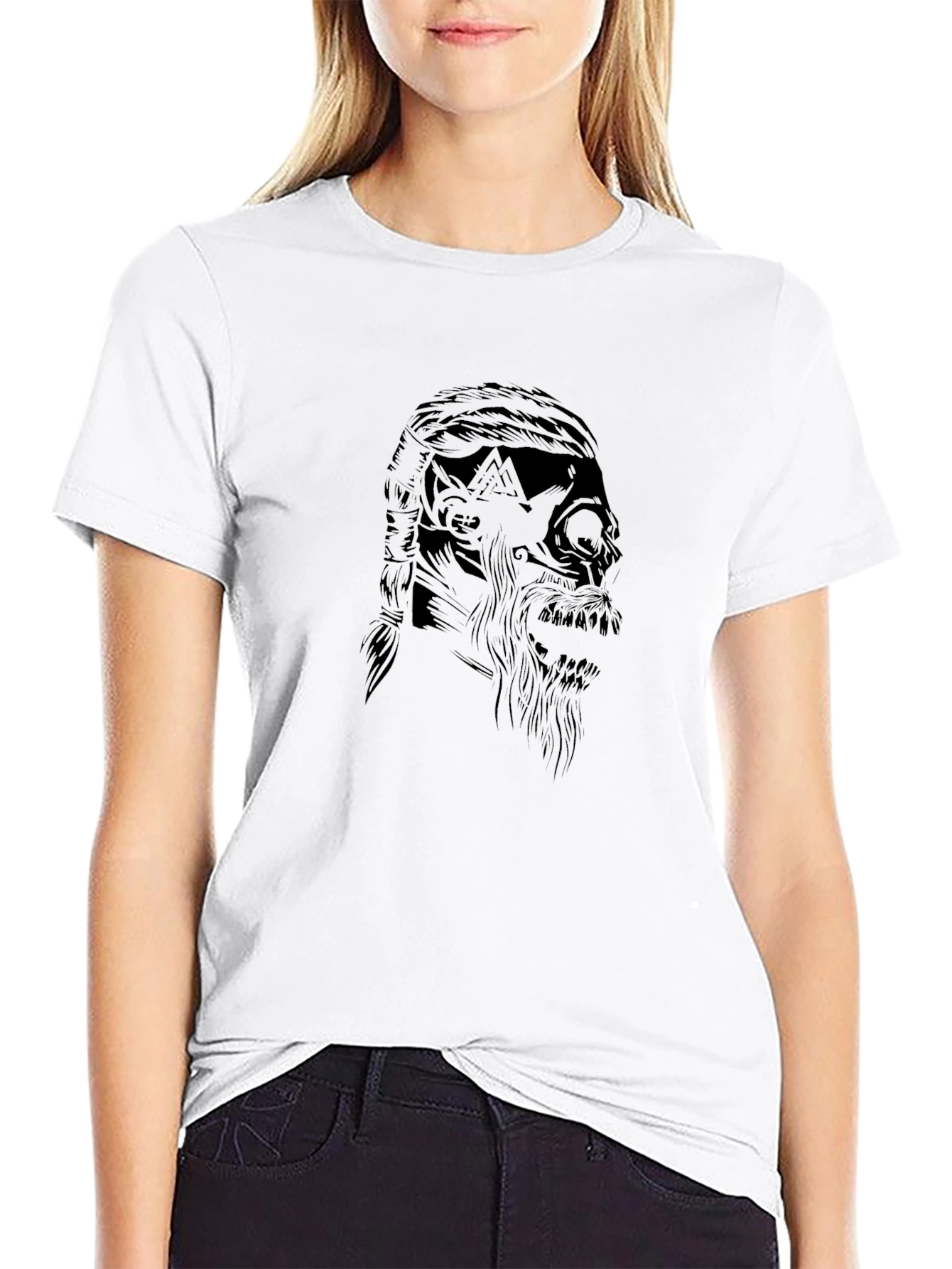 Viking Skull T-Shirt - Black Graphic Tee