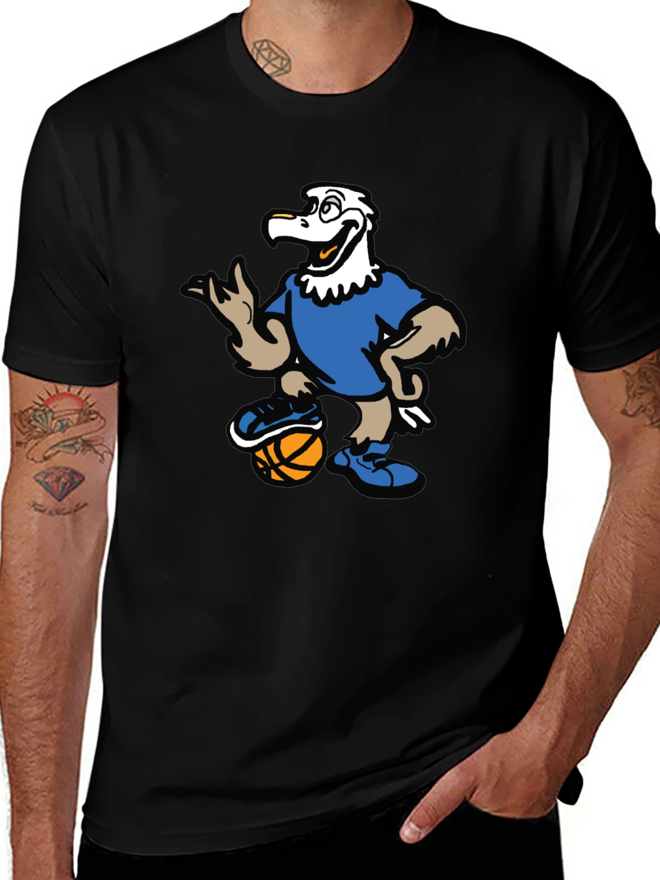 Cartoon Eagle Basketball T-Shirt