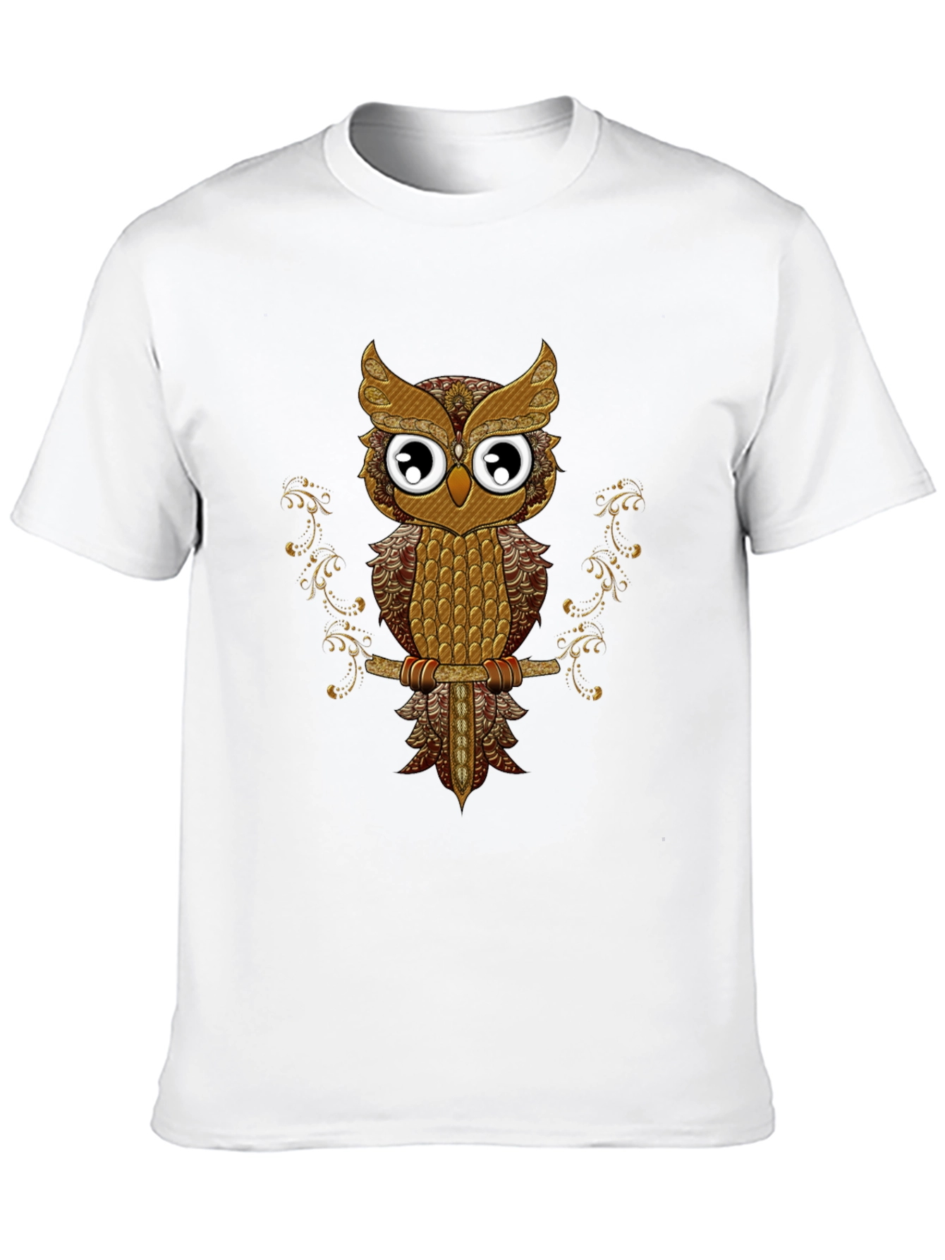 Owl Graphic Tee - Black Cotton T-Shirt