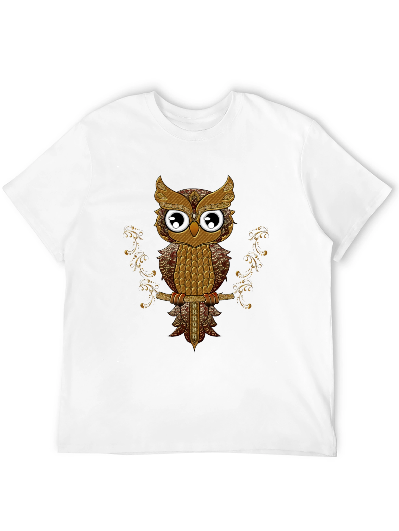 Owl Graphic Tee - Black Cotton T-Shirt