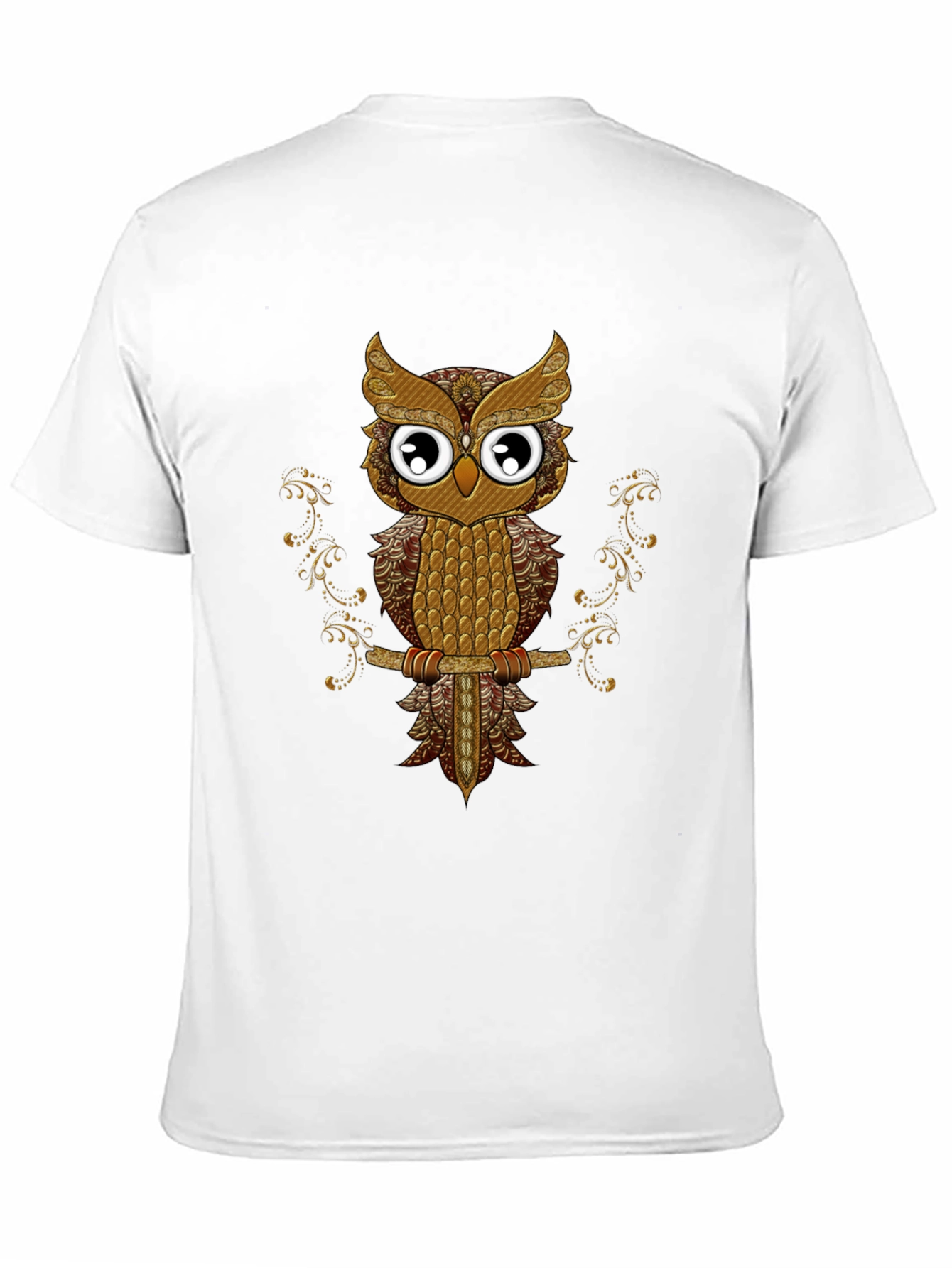 Owl Graphic Tee - Black Cotton T-Shirt