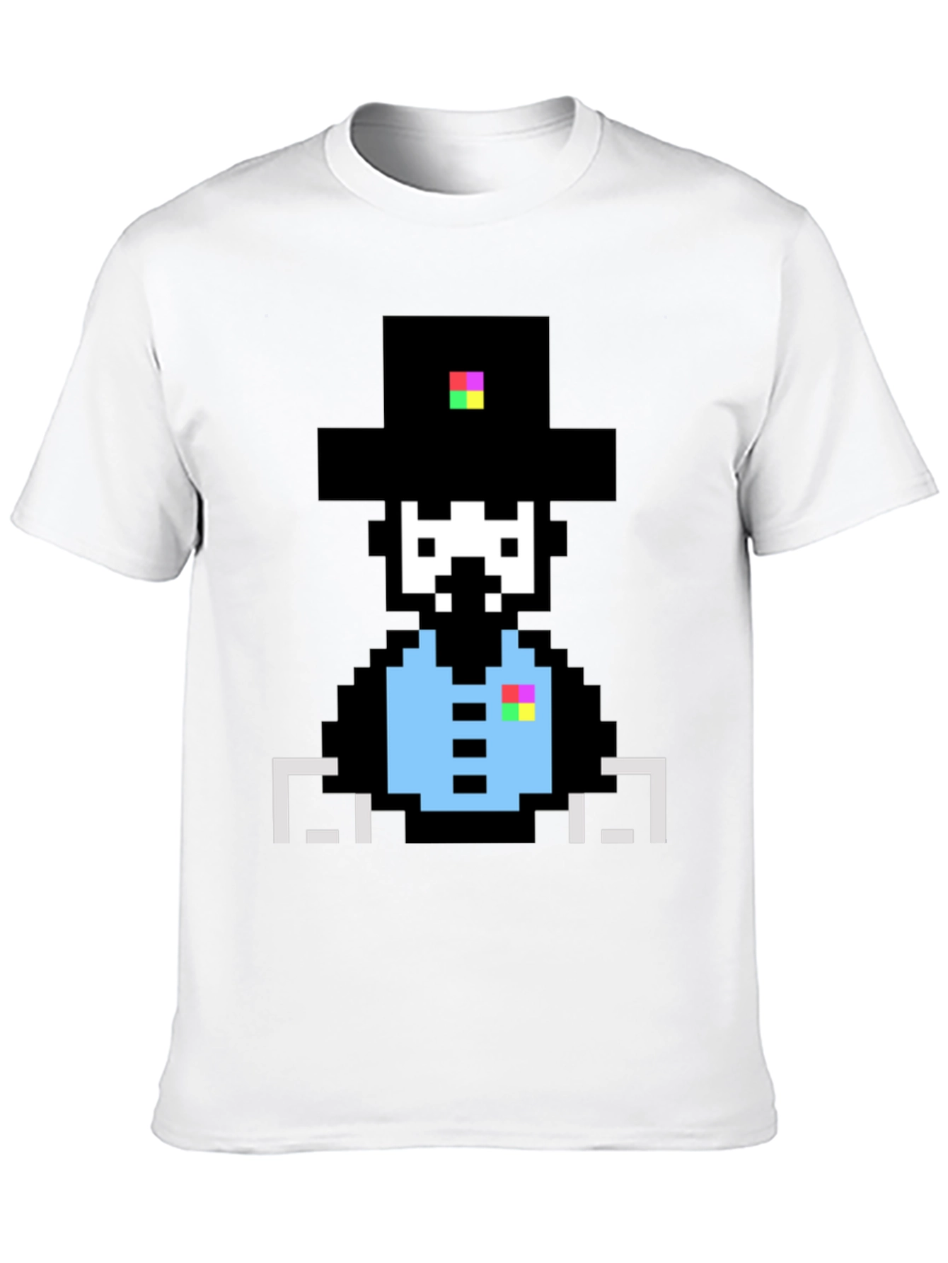 Pixelated Pilgrim Graphic Tee - Unique Design