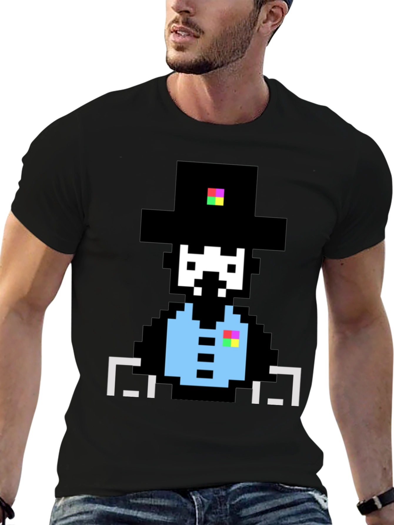 Pixelated Pilgrim Graphic Tee - Unique Design