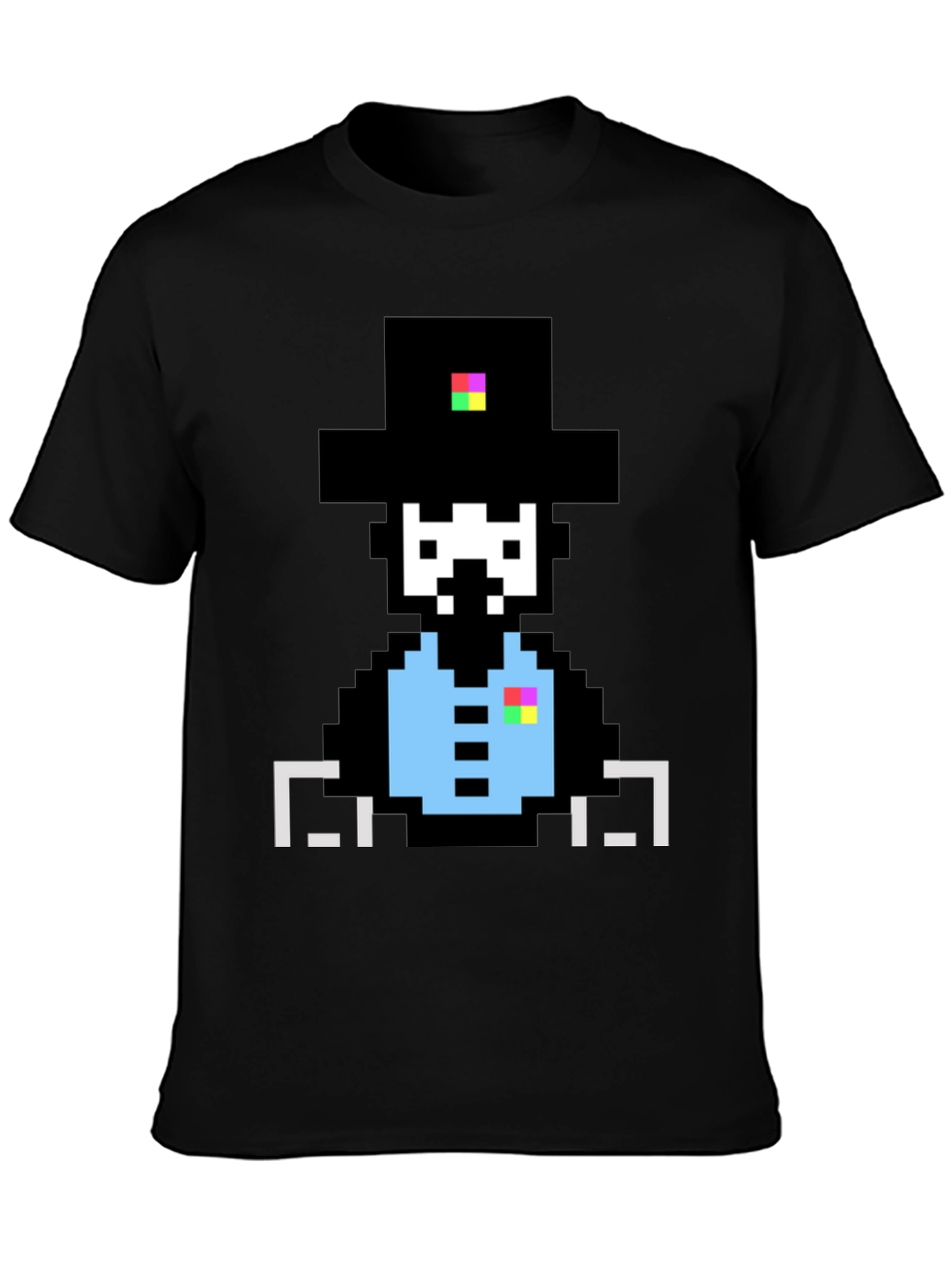 Pixelated Pilgrim Graphic Tee - Unique Design