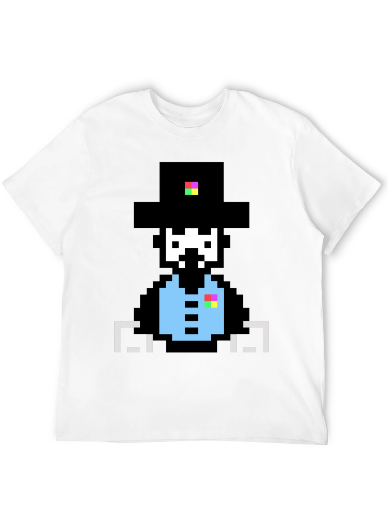 Pixelated Pilgrim Graphic Tee - Unique Design